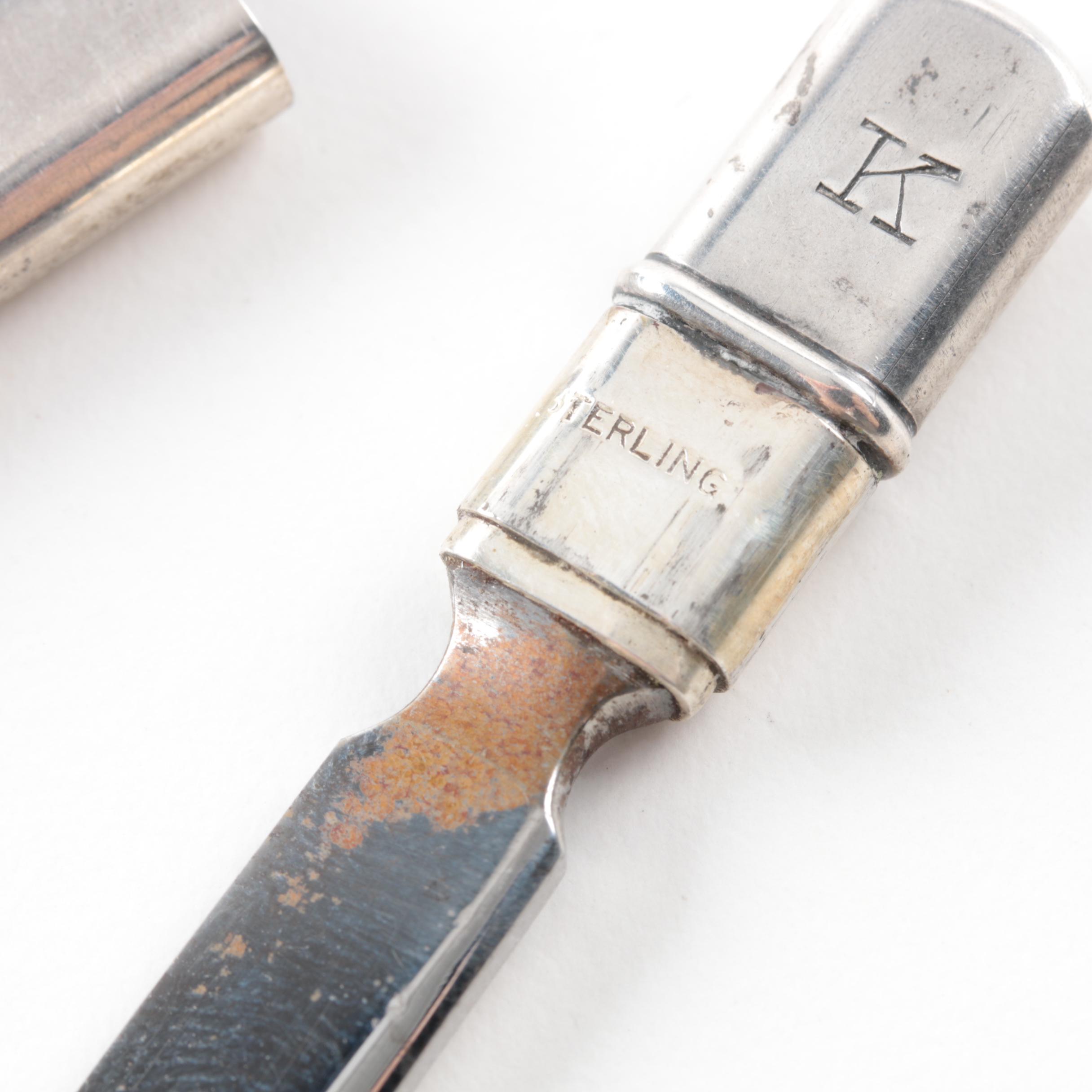 Vintage Sterling Silver Compact Desk Tools