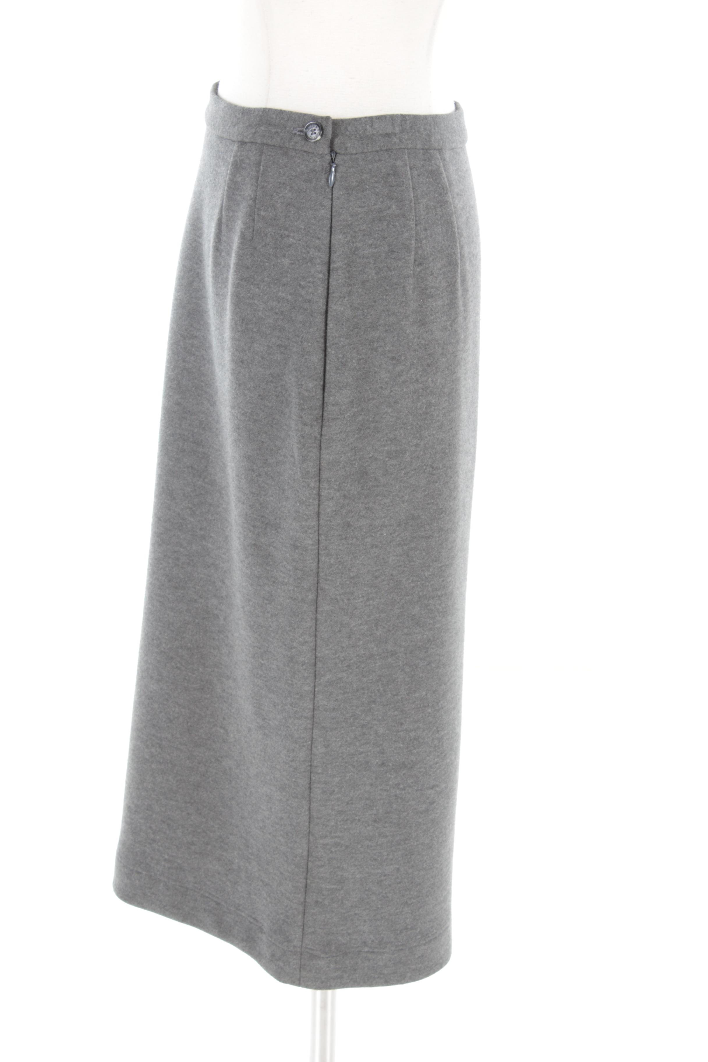 Dolce & Gabbana Gray Wool Stretch Blend Pencil Skirt