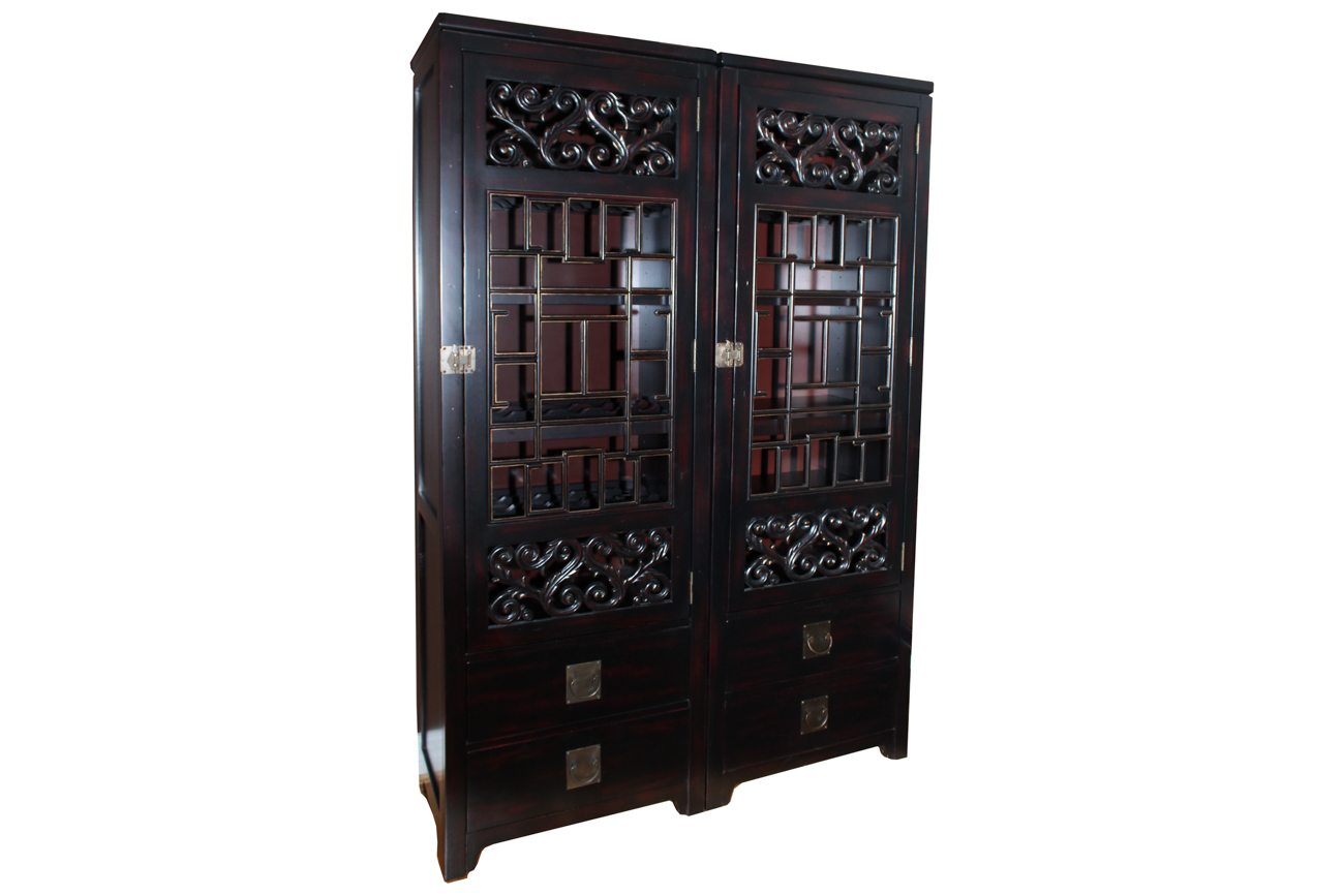 Thomasville Asian Style Wine and China Cabinets