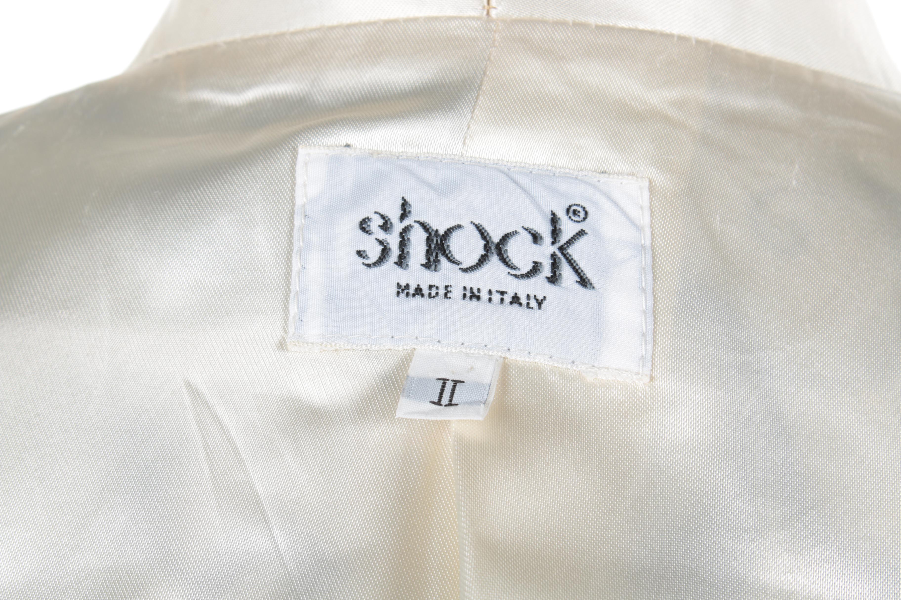 Women's Shock Italian Lattice Fringe Satin Robe with Embroidered Foliate Scrolls