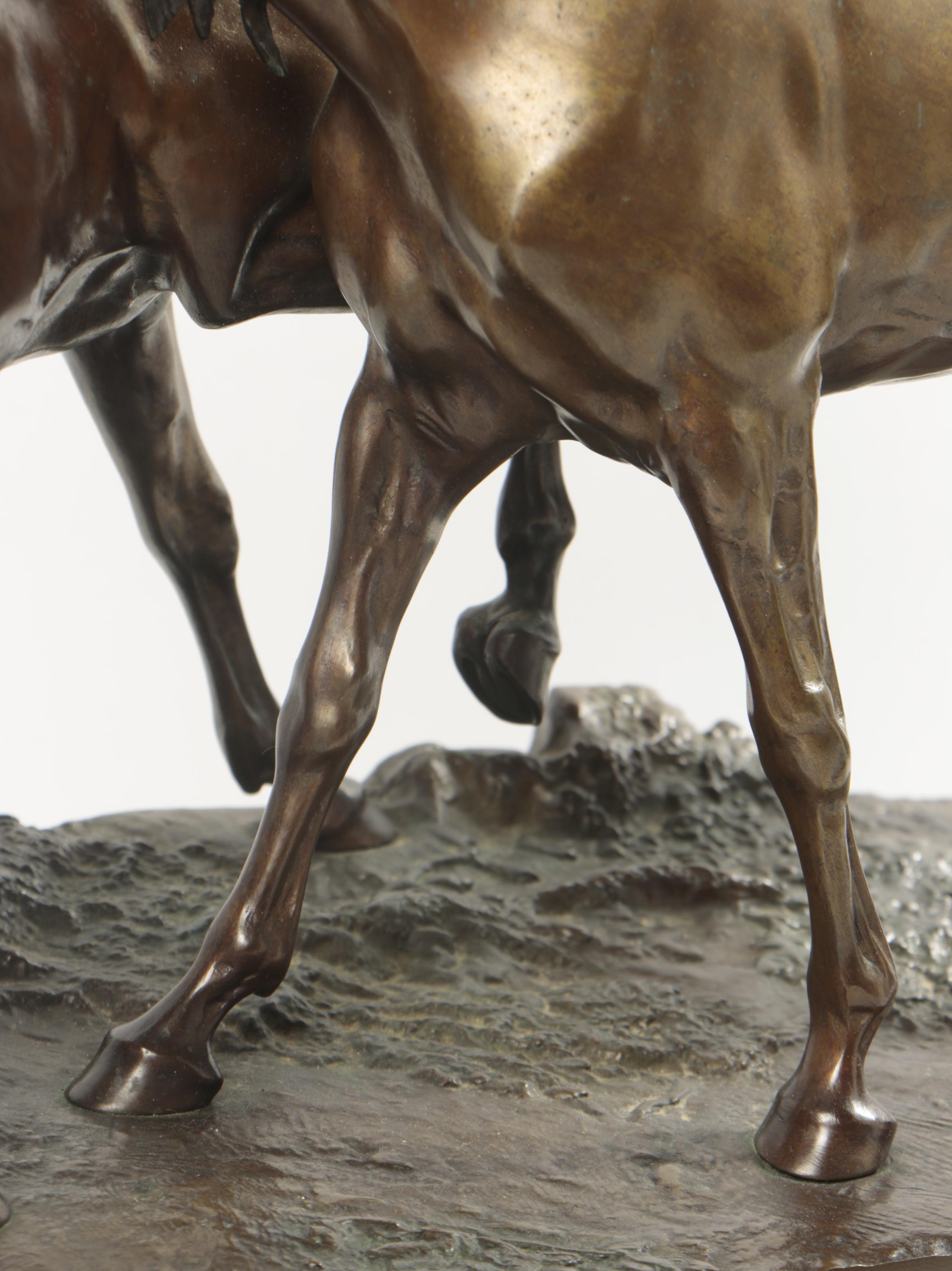Bronze Horse Sculpture After Pierre-Jules Mêne