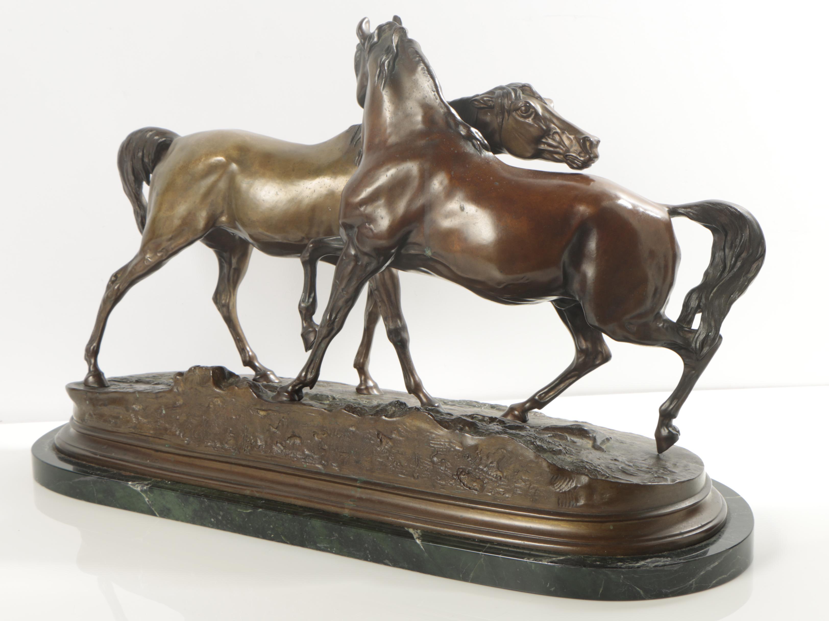 Bronze Horse Sculpture After Pierre-Jules Mêne
