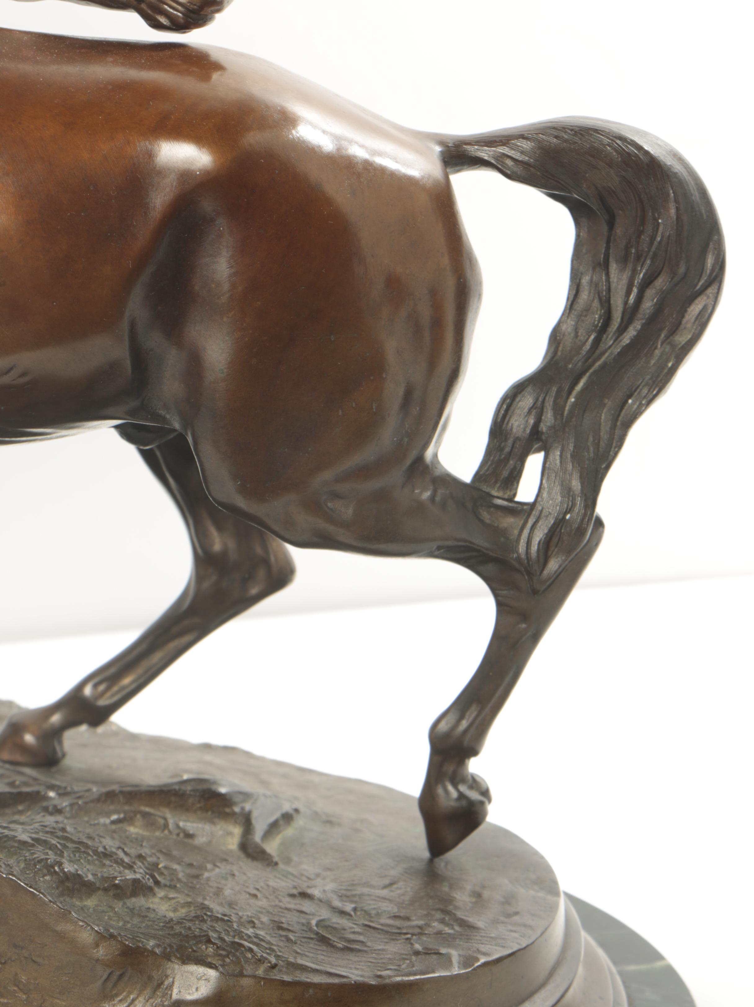 Bronze Horse Sculpture After Pierre-Jules Mêne