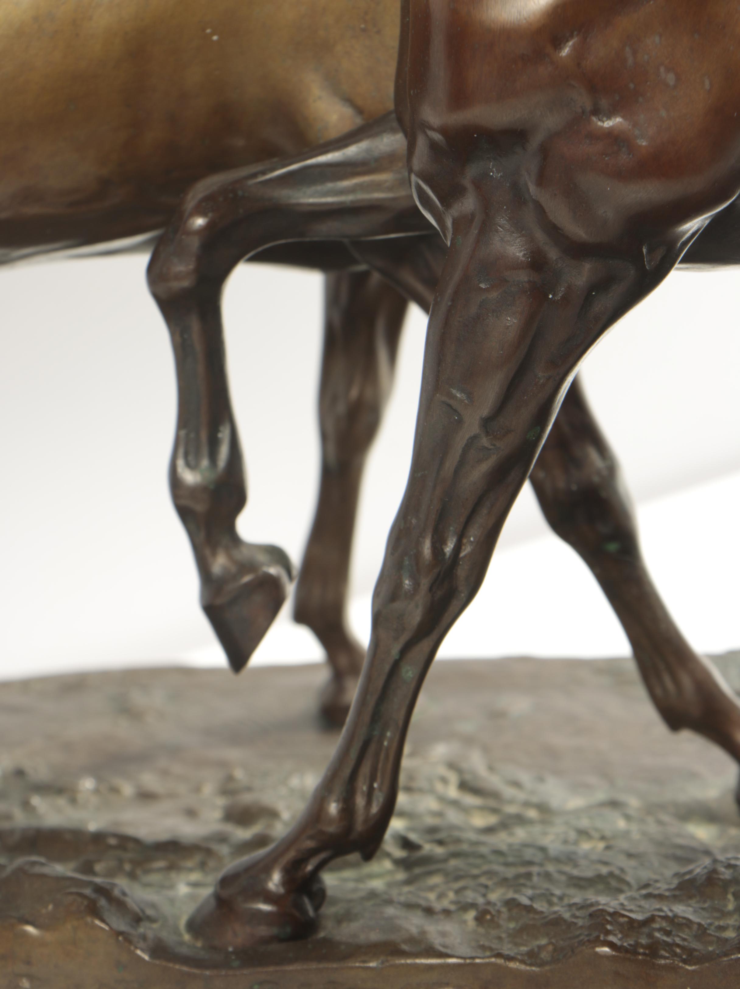 Bronze Horse Sculpture After Pierre-Jules Mêne