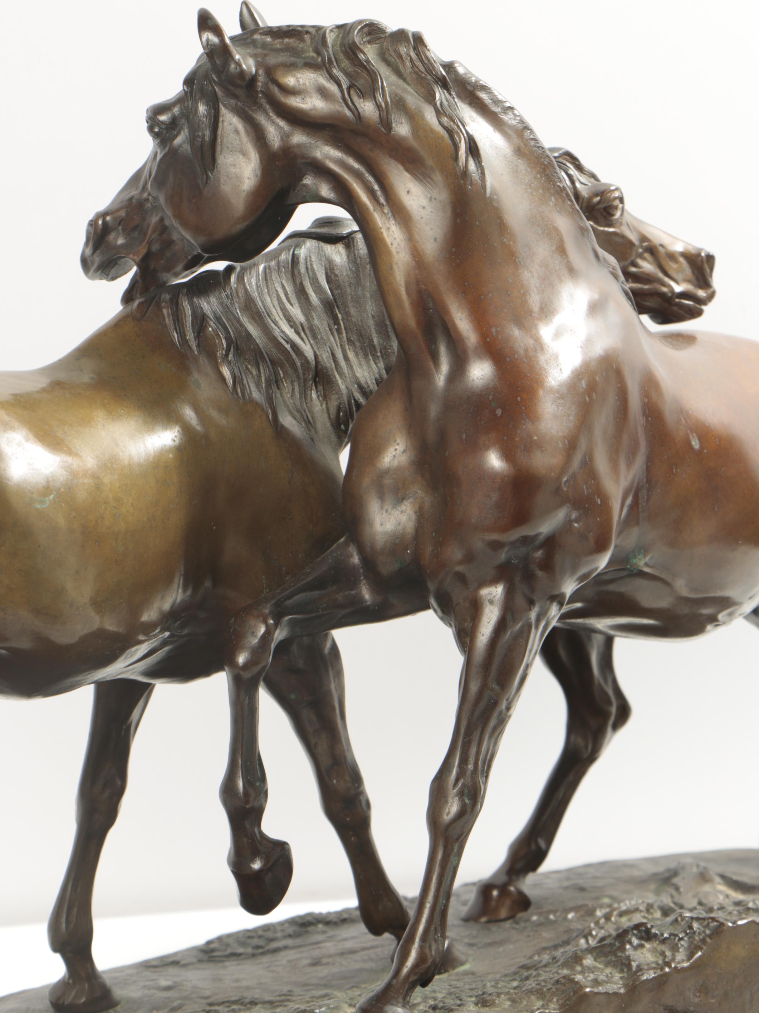 Bronze Horse Sculpture After Pierre-Jules Mêne