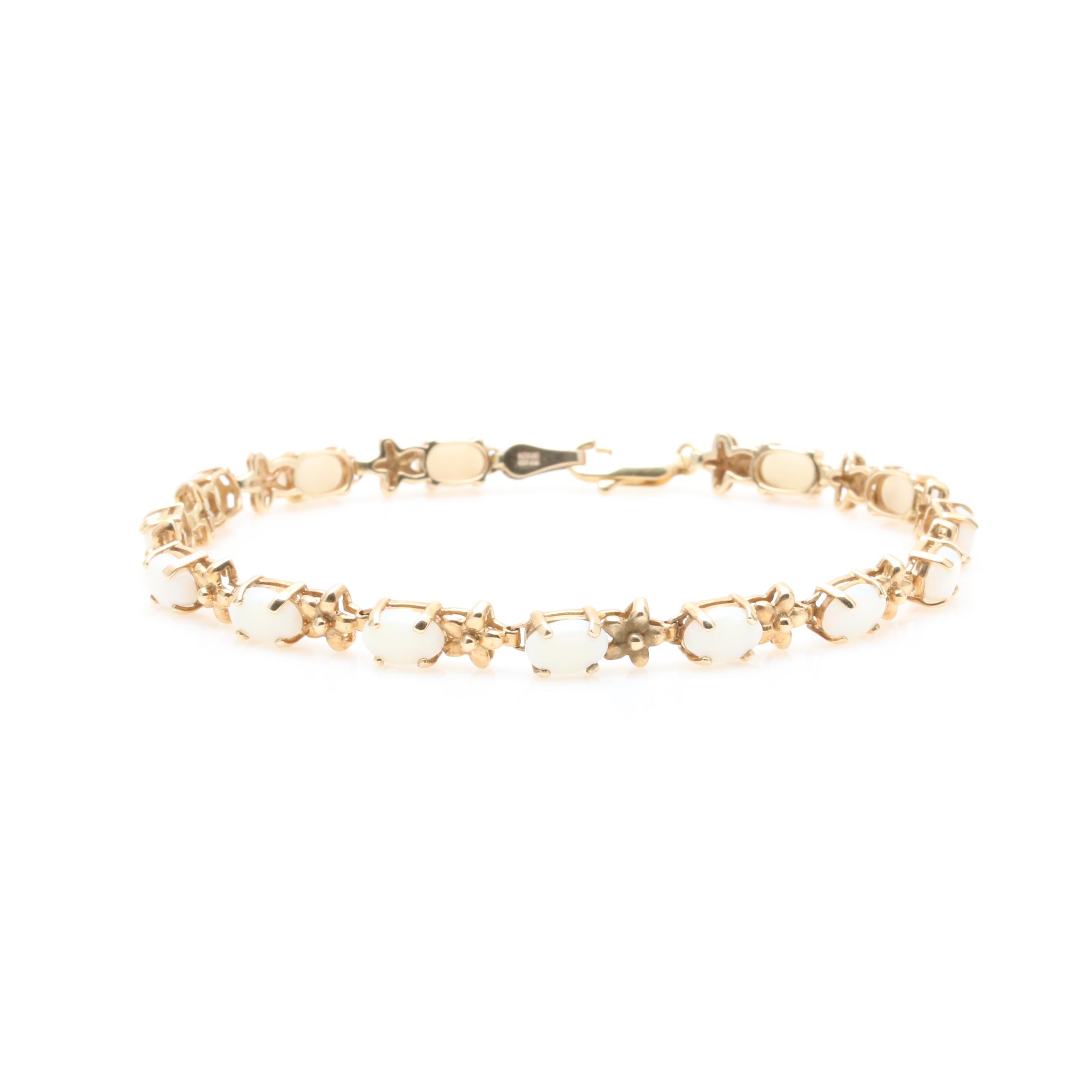 10K Yellow Gold Opal Bracelet