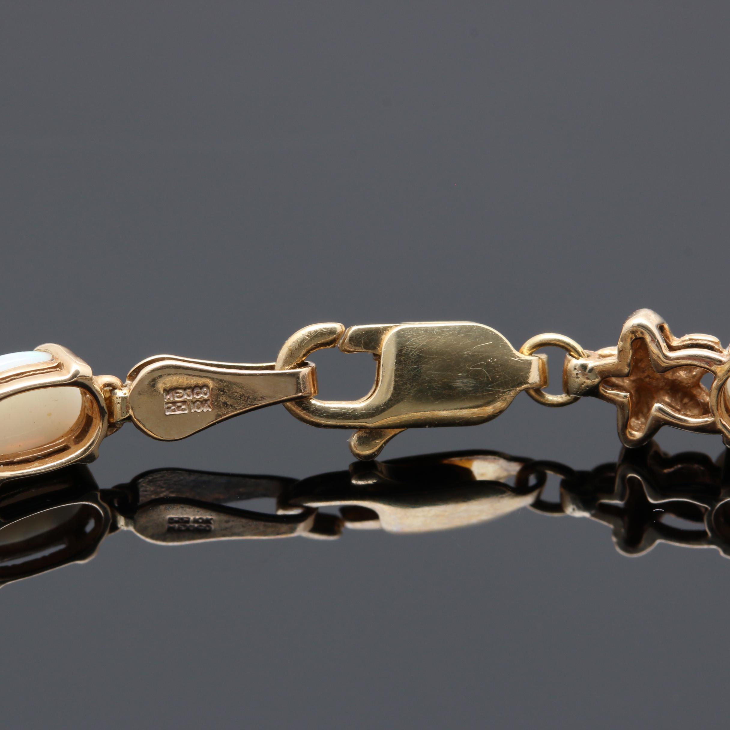 10K Yellow Gold Opal Bracelet
