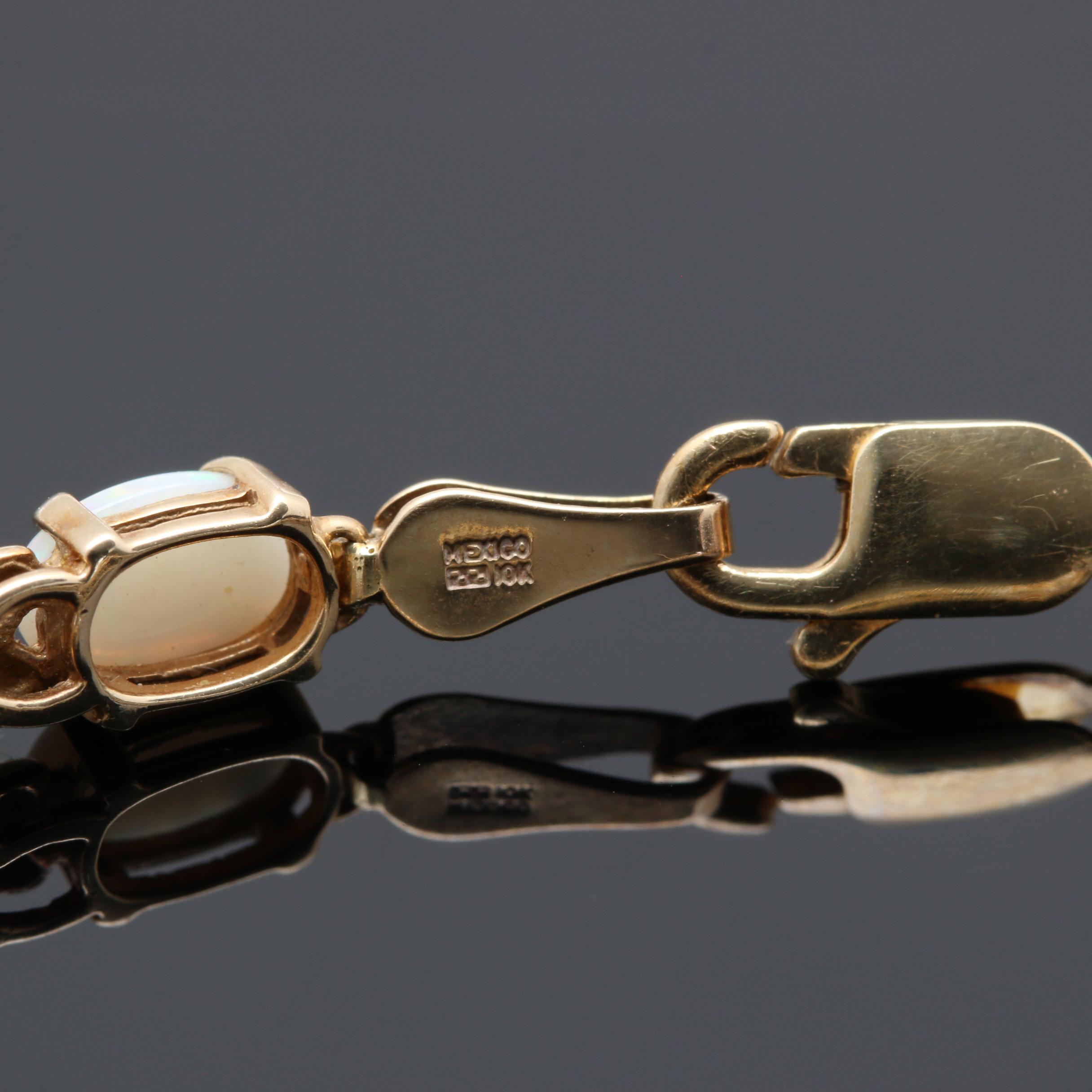 10K Yellow Gold Opal Bracelet