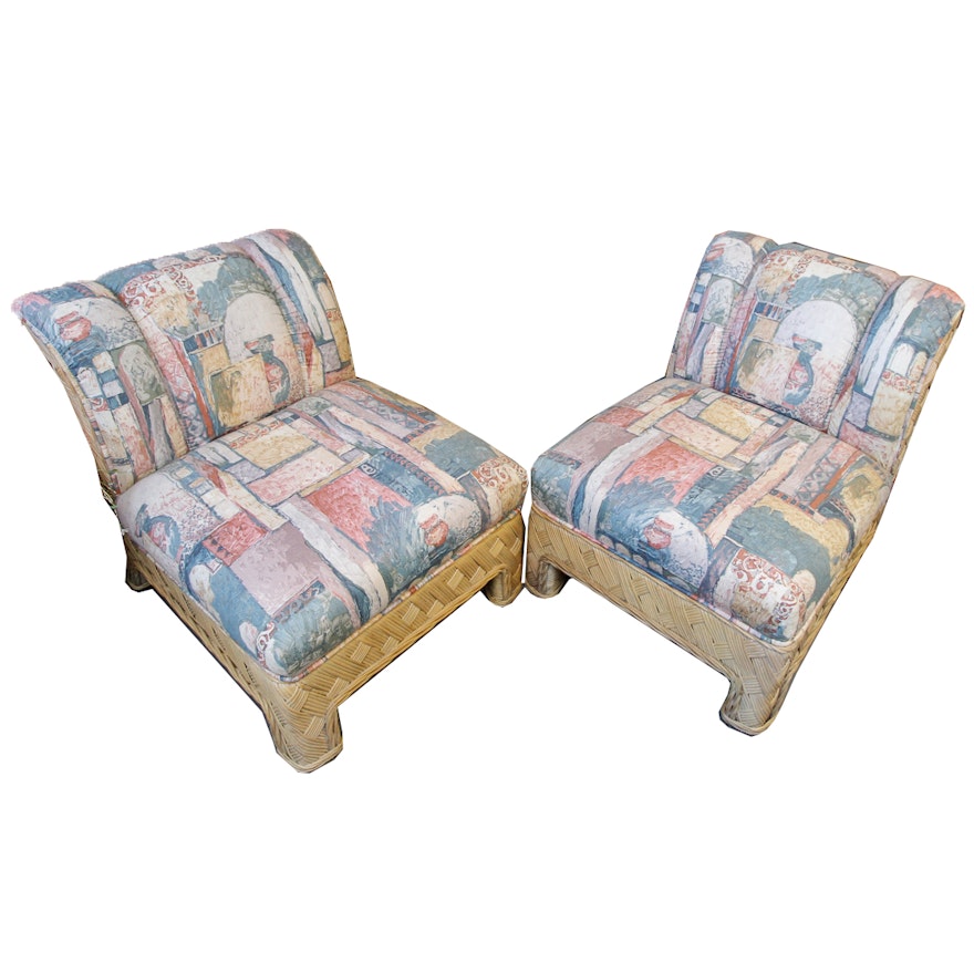 Pair of Wicker Lounge Chairs