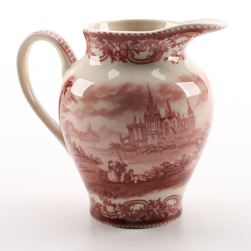 Madison Bay Co. Red Porcelain Pitcher