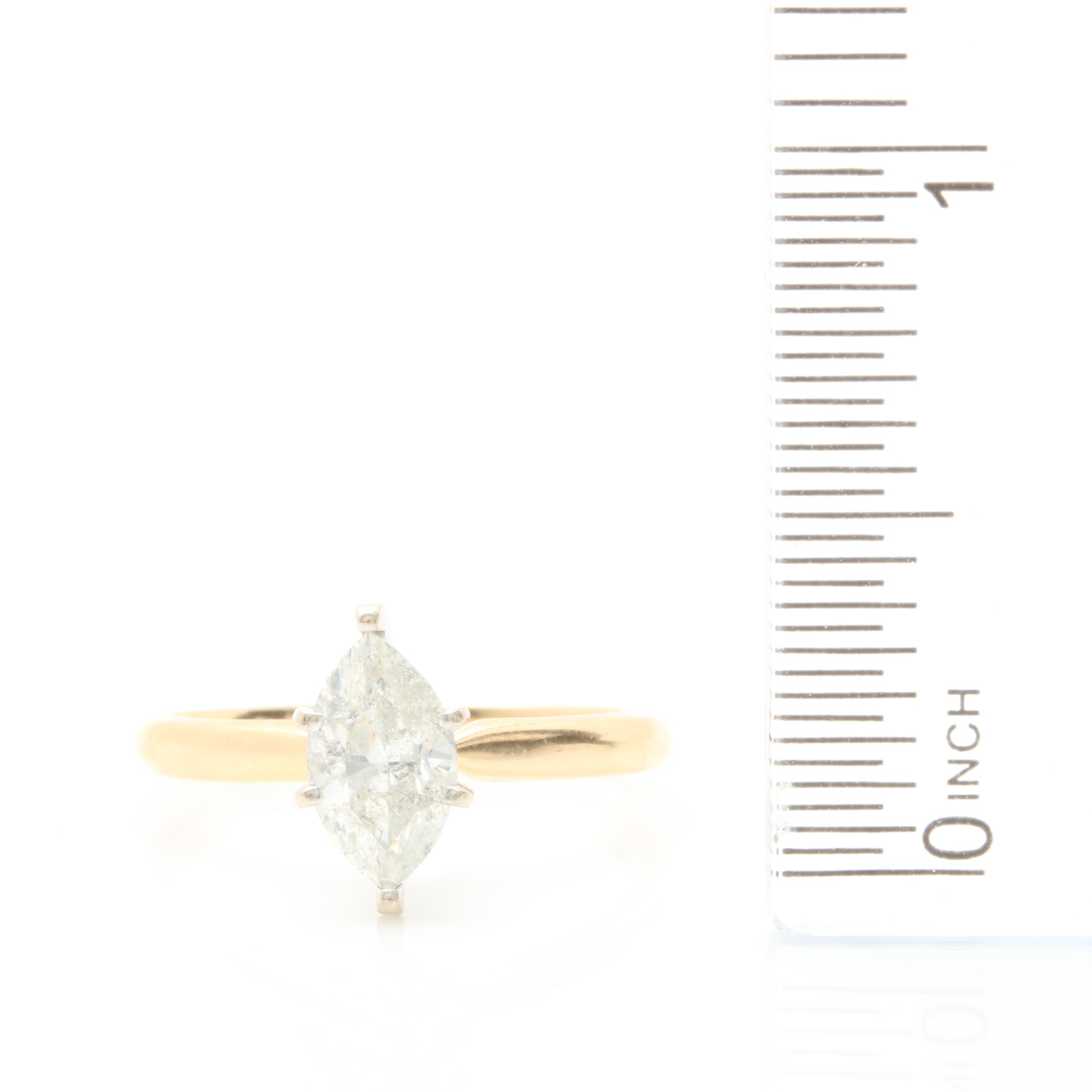 14K Yellow Gold 1.00 CT Diamond Solitaire Ring