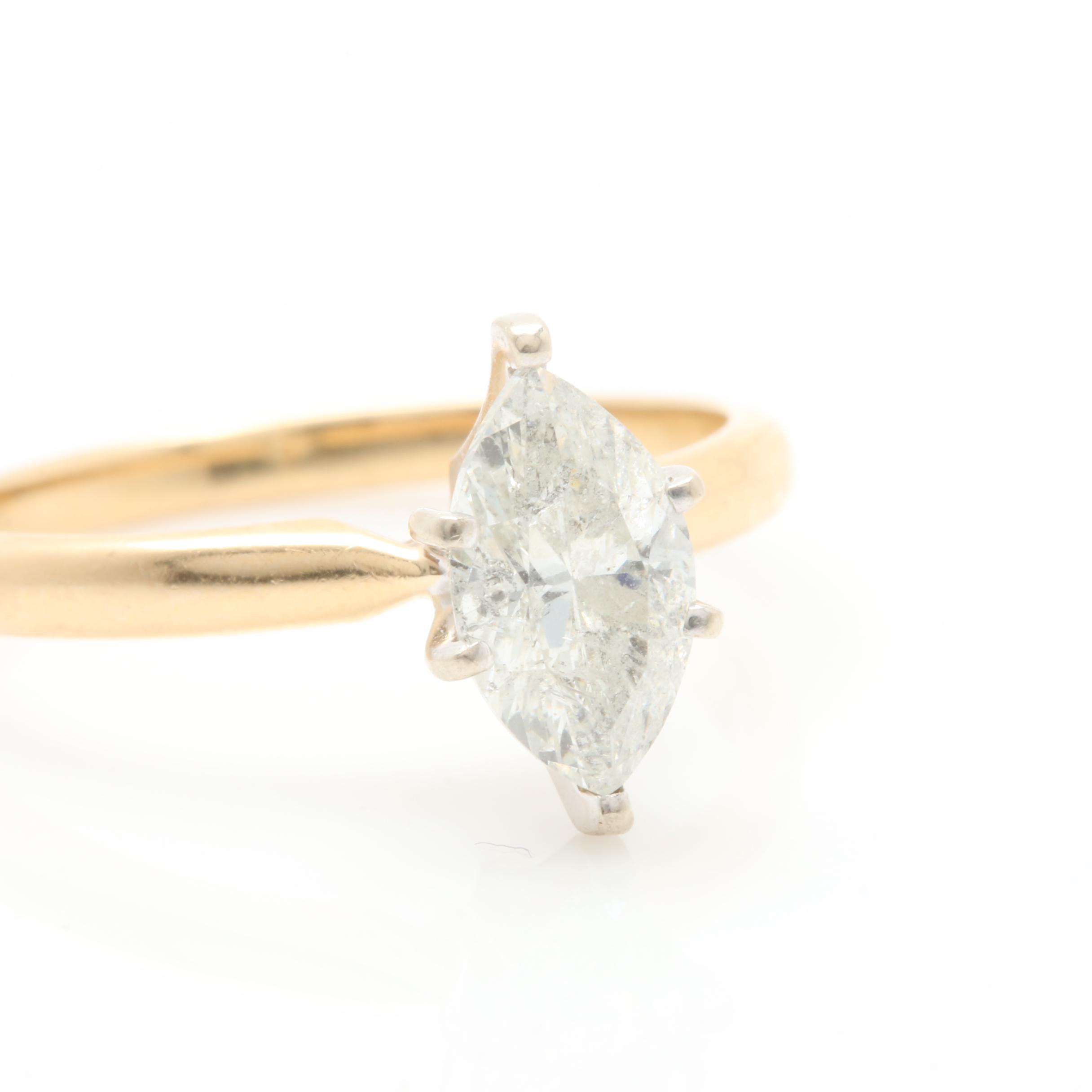 14K Yellow Gold 1.00 CT Diamond Solitaire Ring