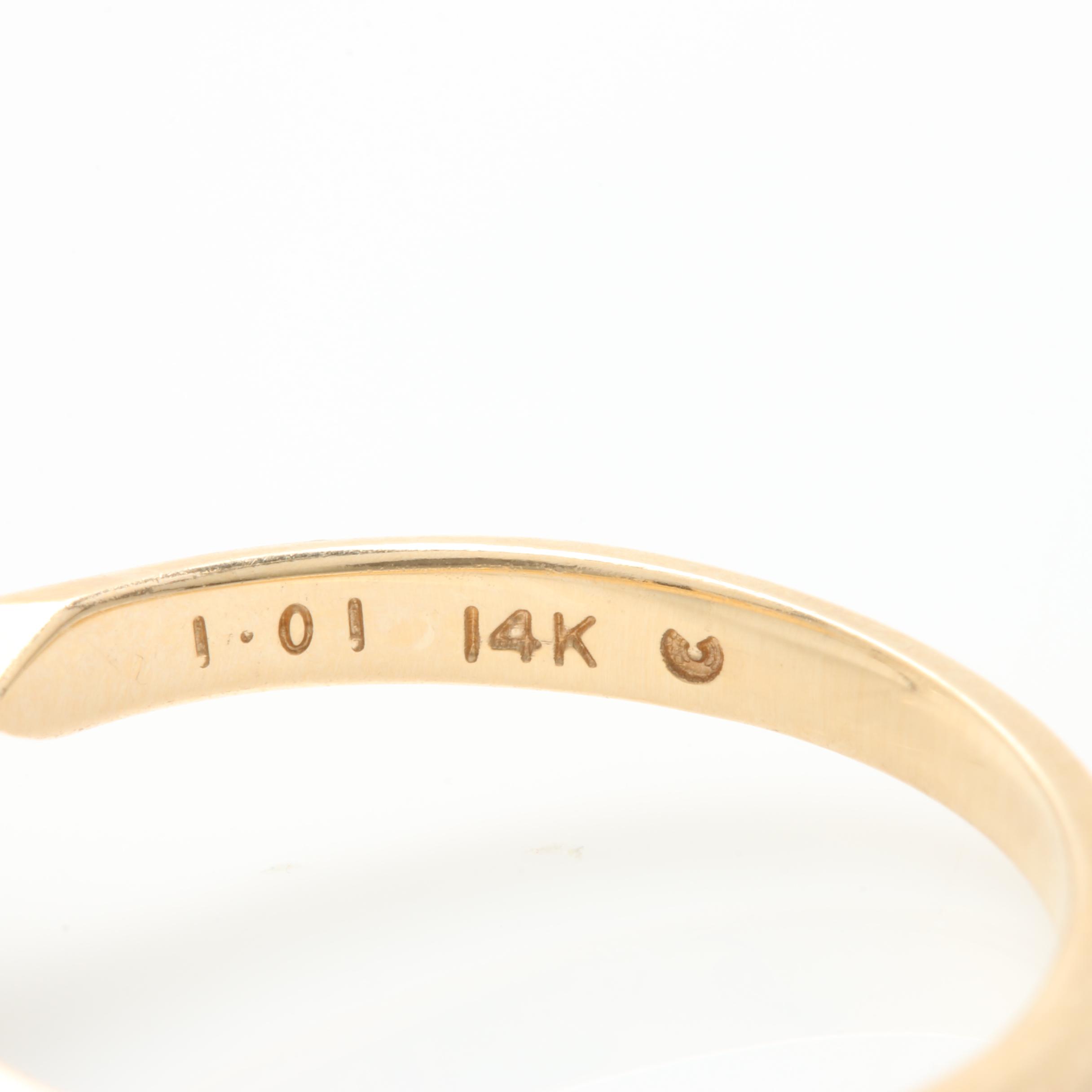 14K Yellow Gold 1.00 CT Diamond Solitaire Ring