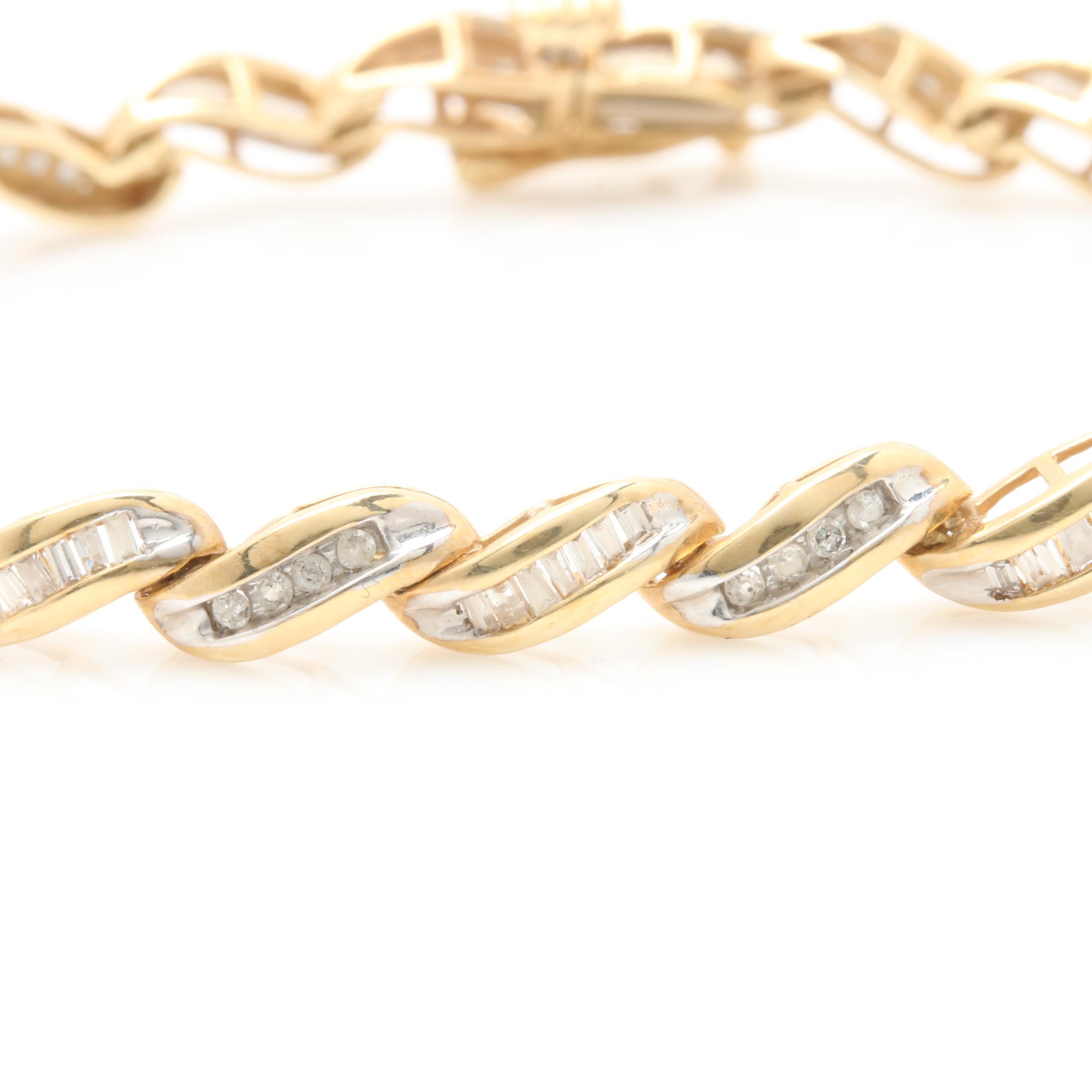 10K Yellow Gold 1.17 CTW Diamond Tennis Bracelet