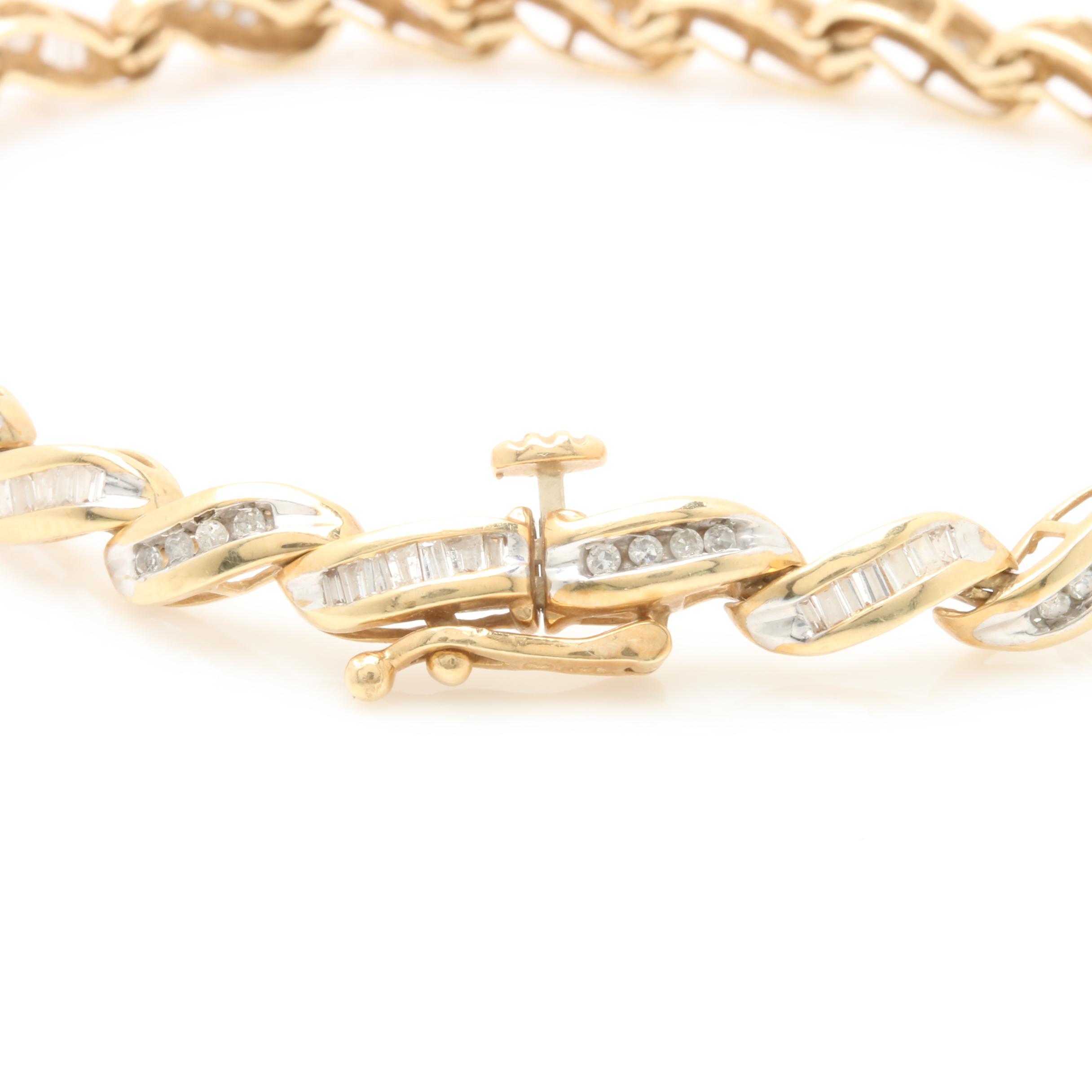 10K Yellow Gold 1.17 CTW Diamond Tennis Bracelet