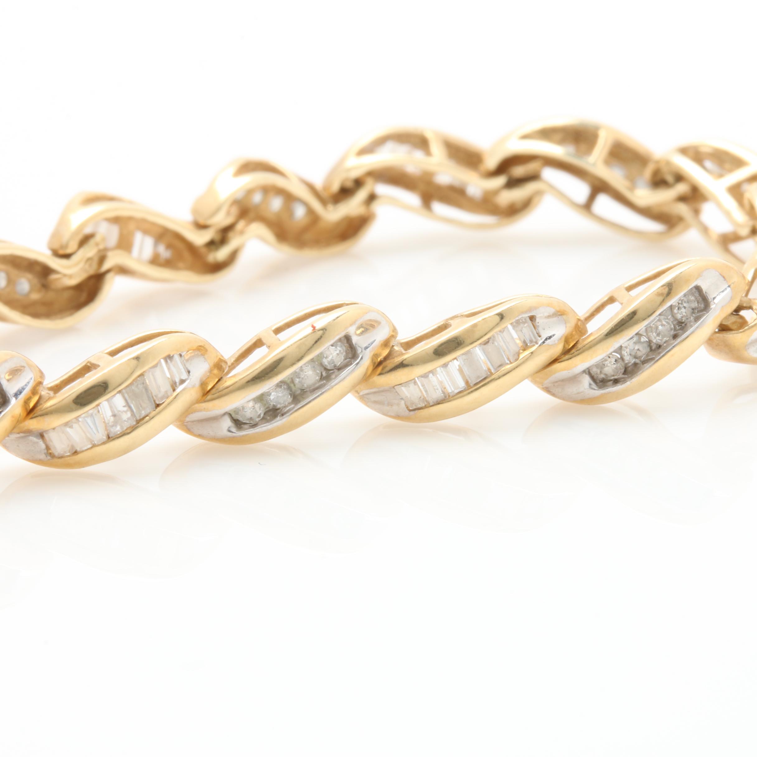 10K Yellow Gold 1.17 CTW Diamond Tennis Bracelet