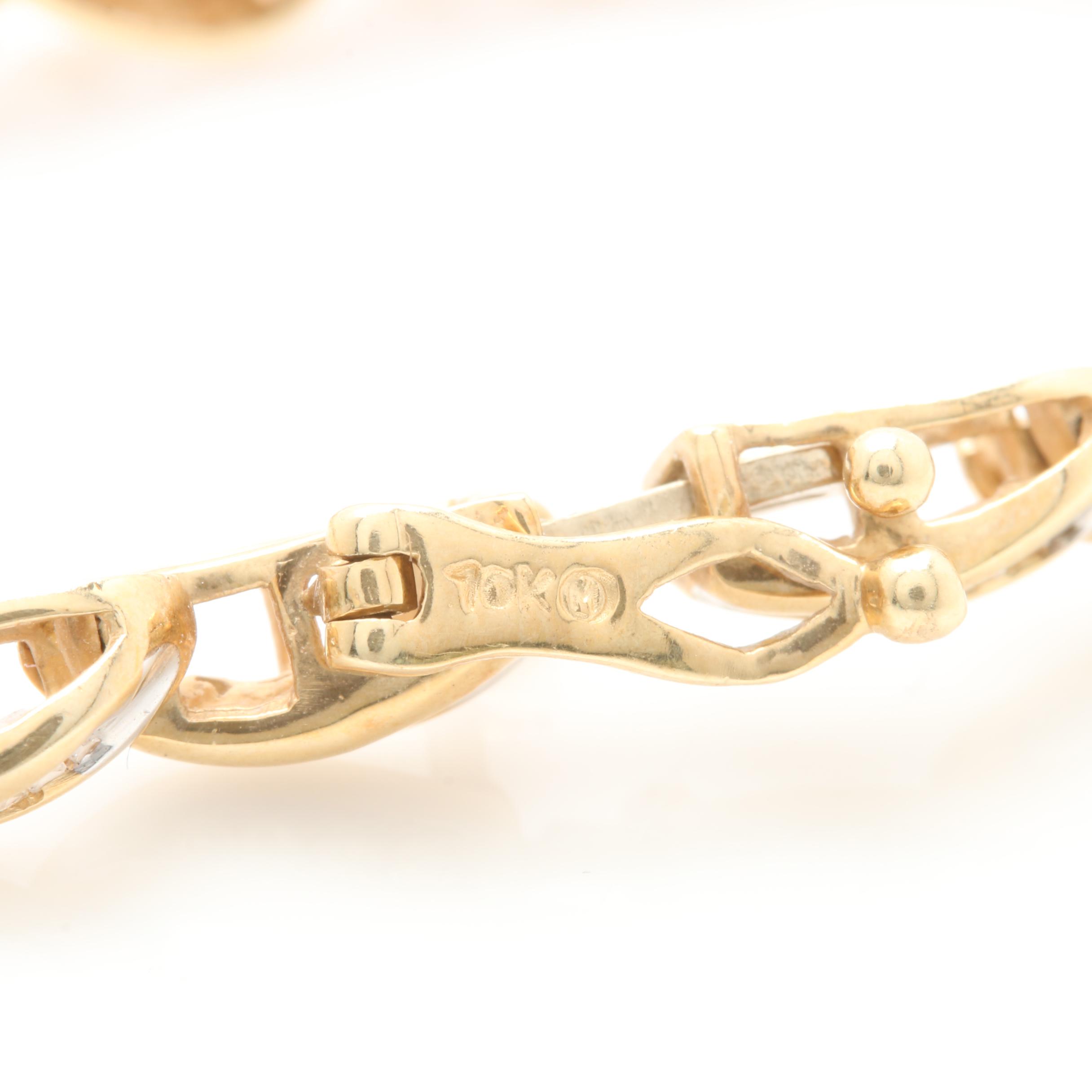 10K Yellow Gold 1.17 CTW Diamond Tennis Bracelet