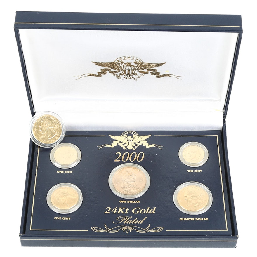 2000-P 24K Gold Plated Coin Set