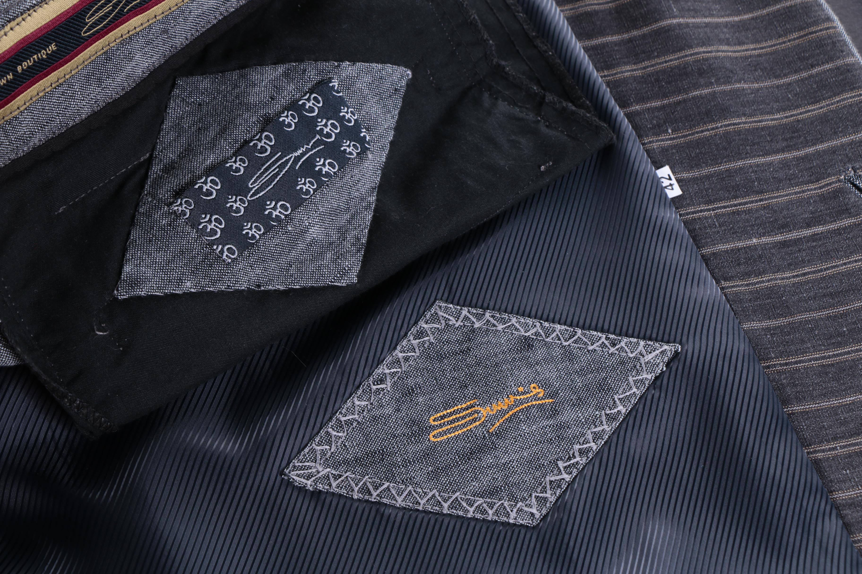 Men's Indian Grey Linen Jodhpuri Pantsuit