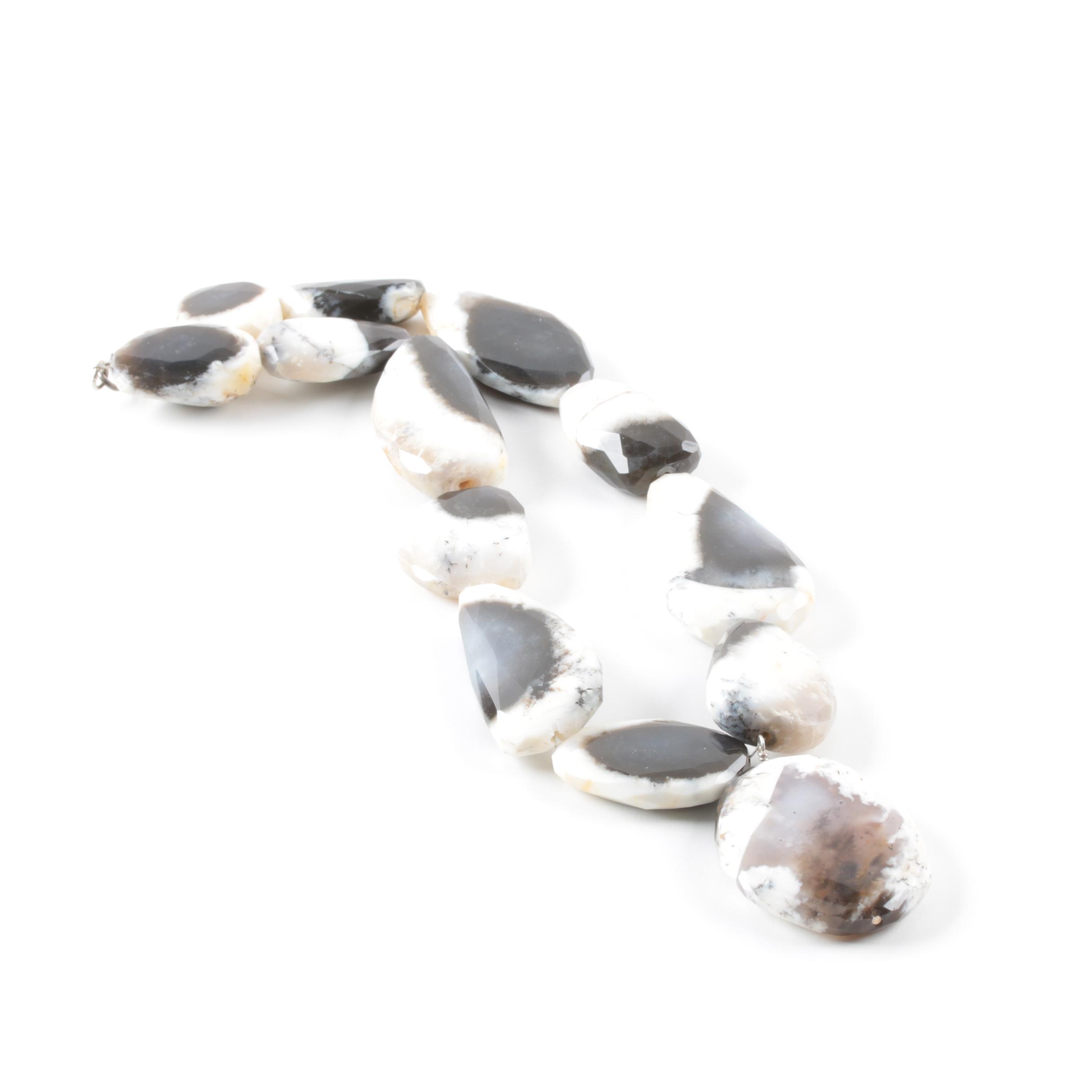 Sterling Silver Agate Free-Form Necklace