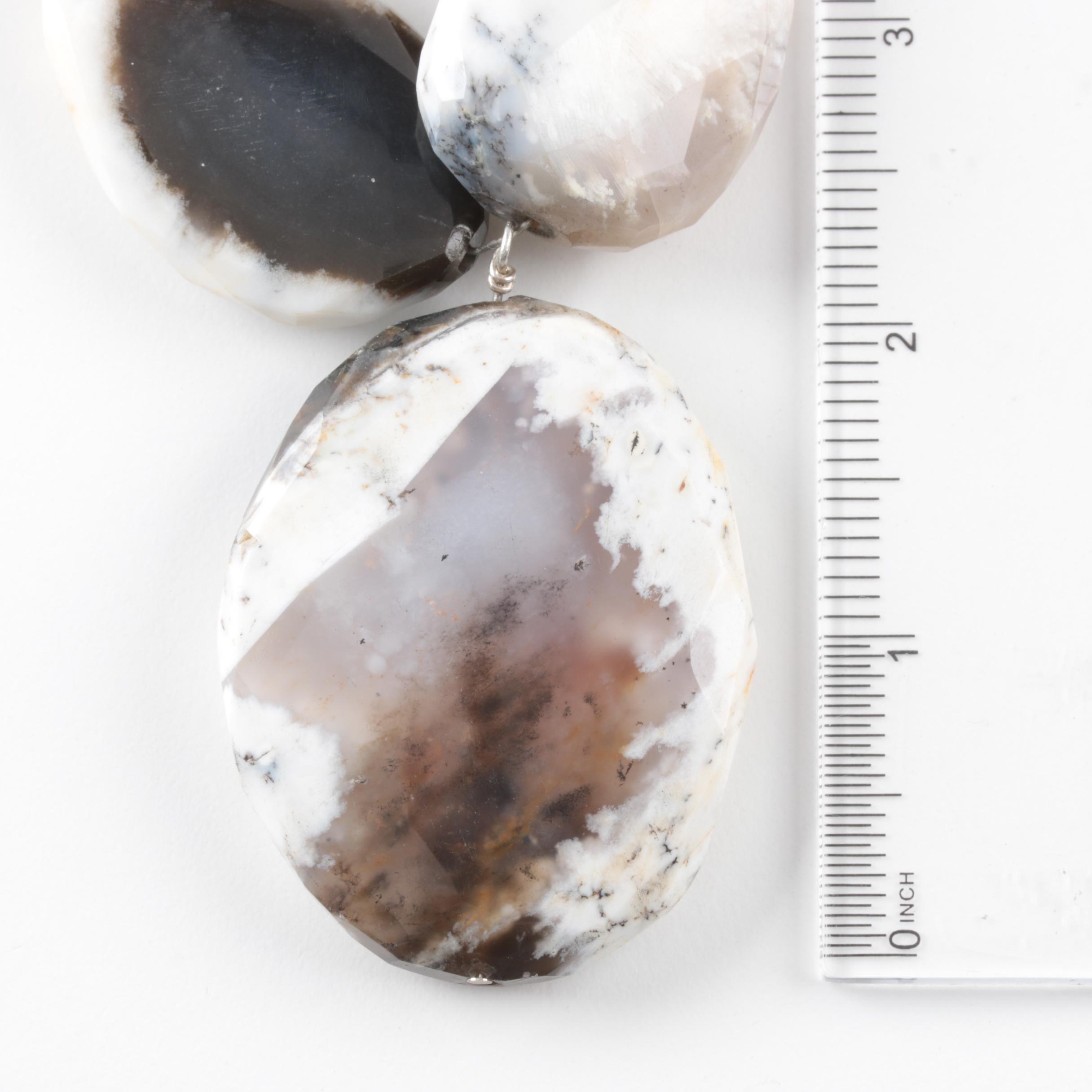 Sterling Silver Agate Free-Form Necklace