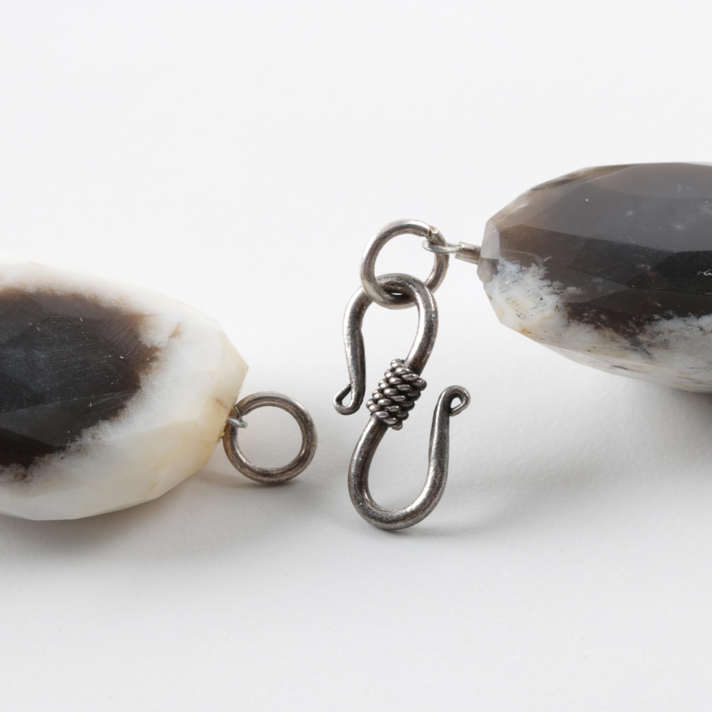 Sterling Silver Agate Free-Form Necklace