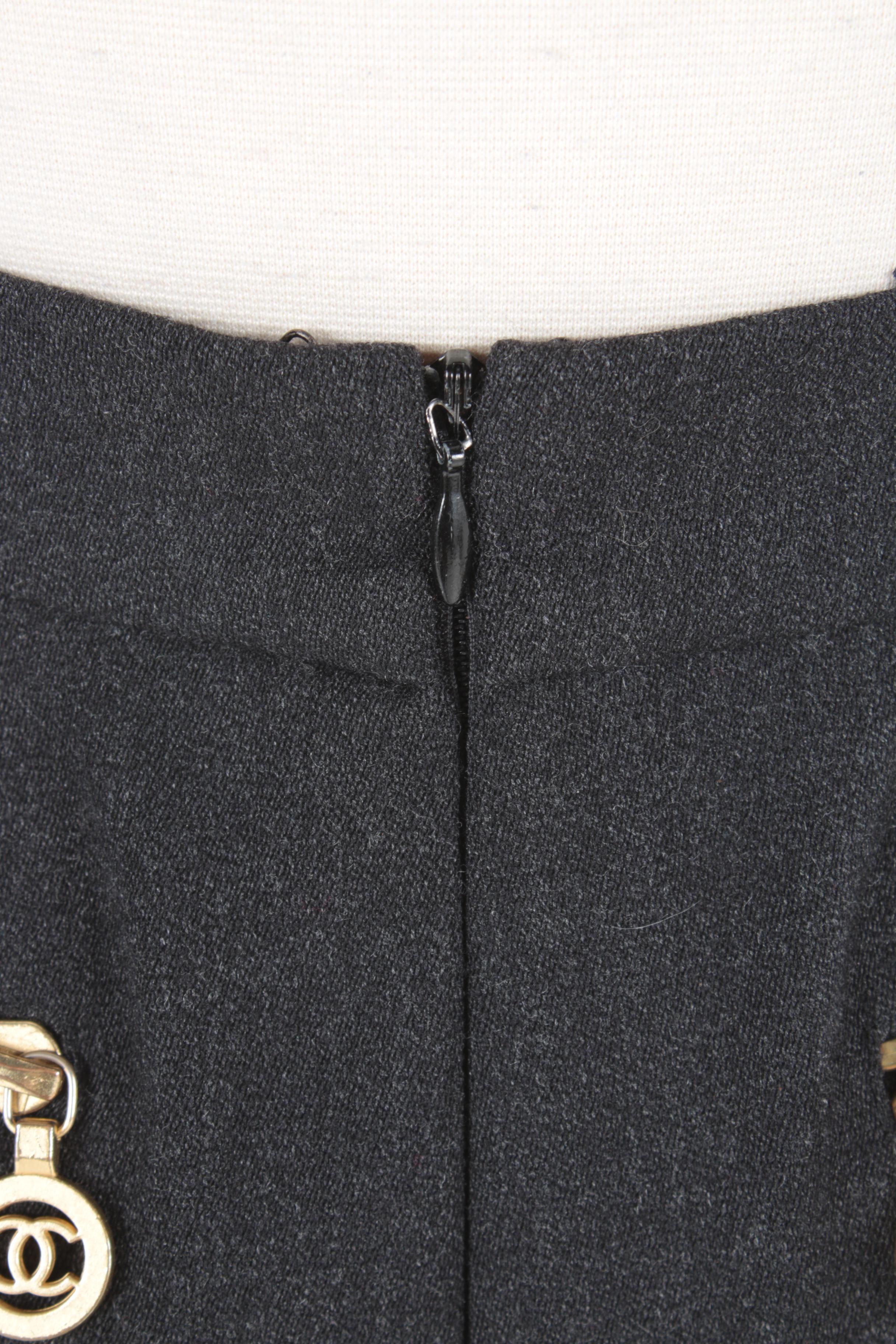 Chanel Boutique Wool Blend Pencil Skirt