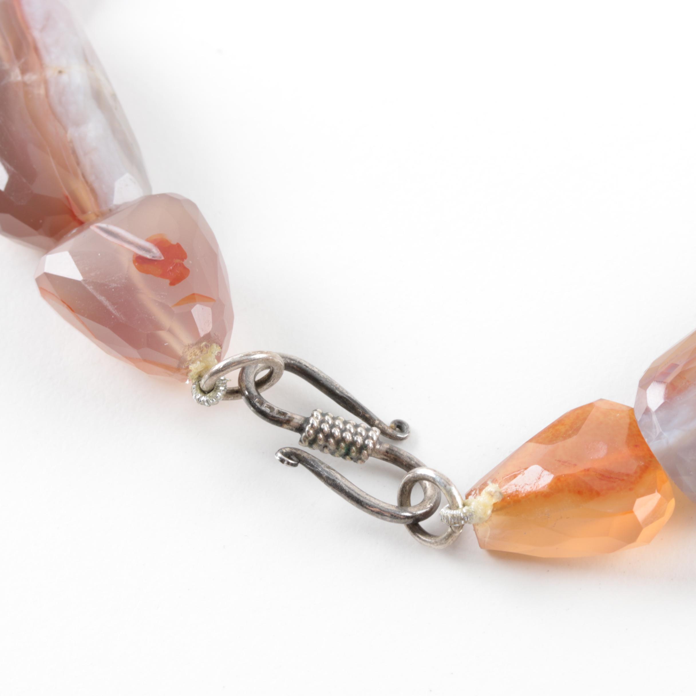 Sterling Silver Free-Form Agate Necklace