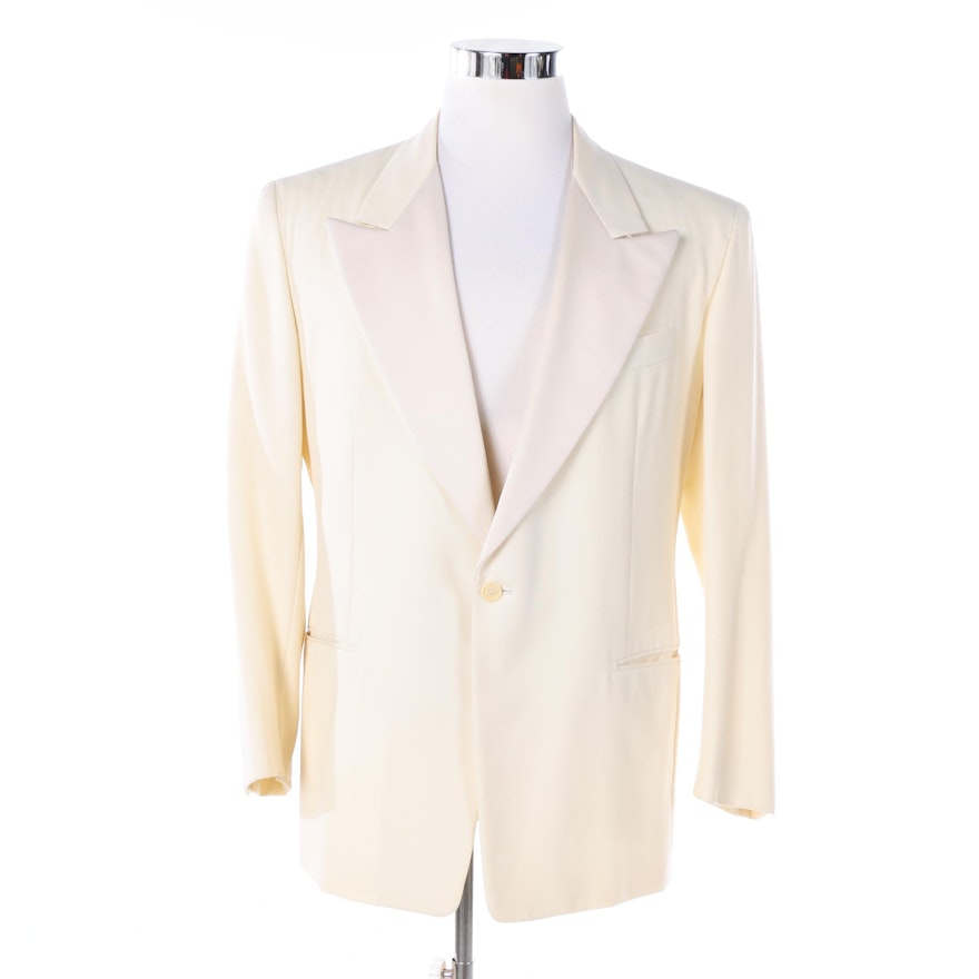 Men's Bill Kaiserman by Forall Cream Wool Tuxedo Jacket