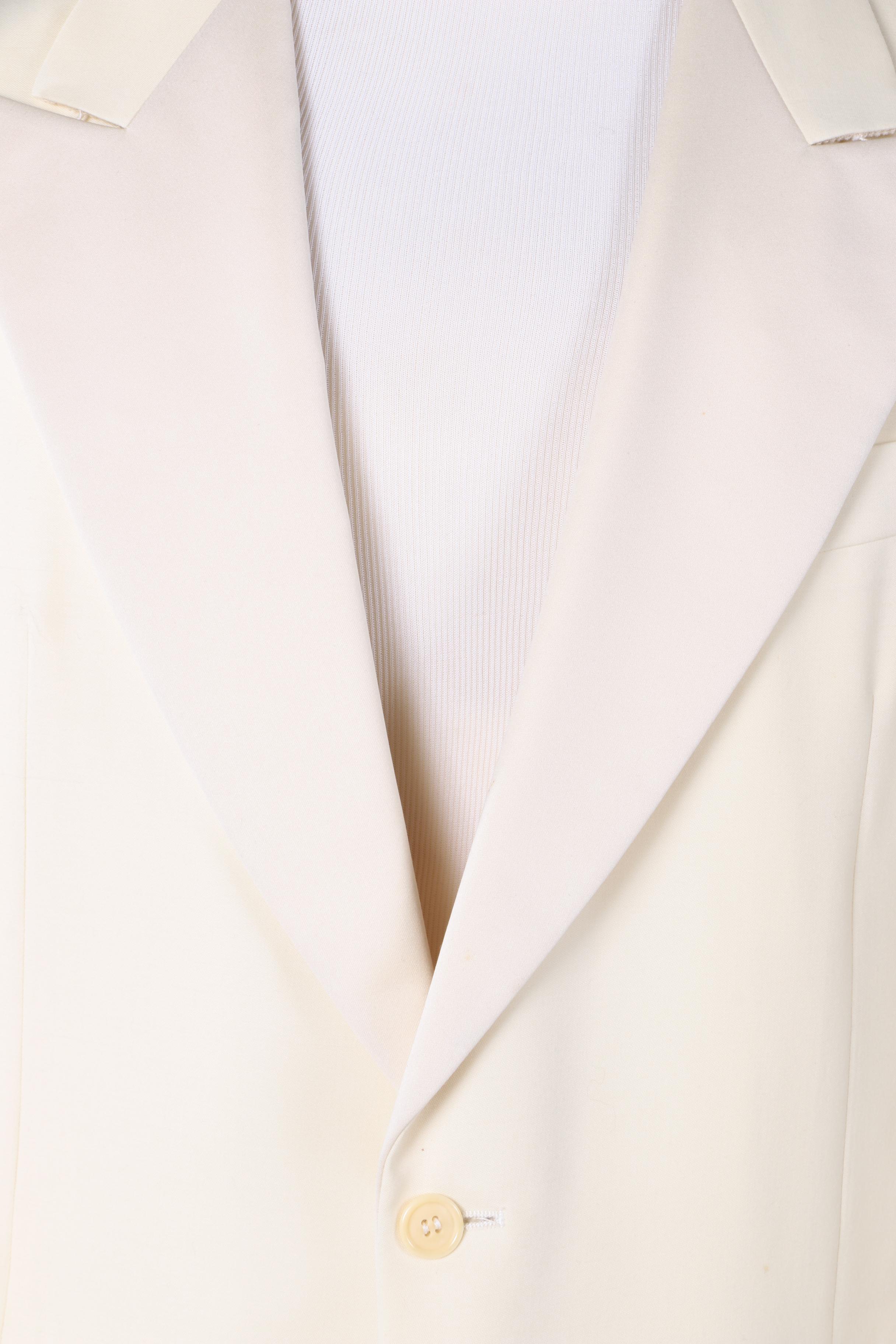 Men's Bill Kaiserman by Forall Cream Wool Tuxedo Jacket