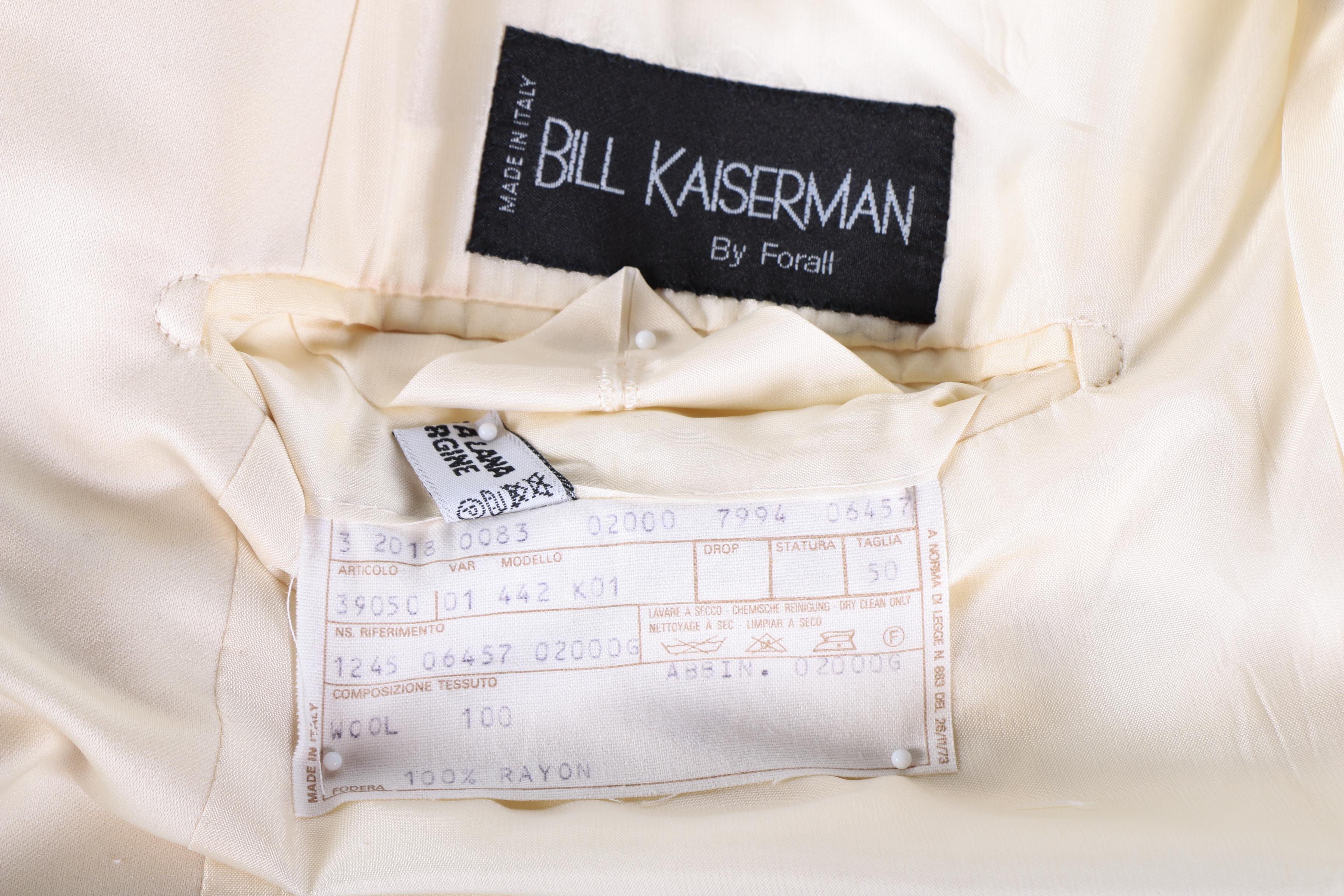 Men's Bill Kaiserman by Forall Cream Wool Tuxedo Jacket