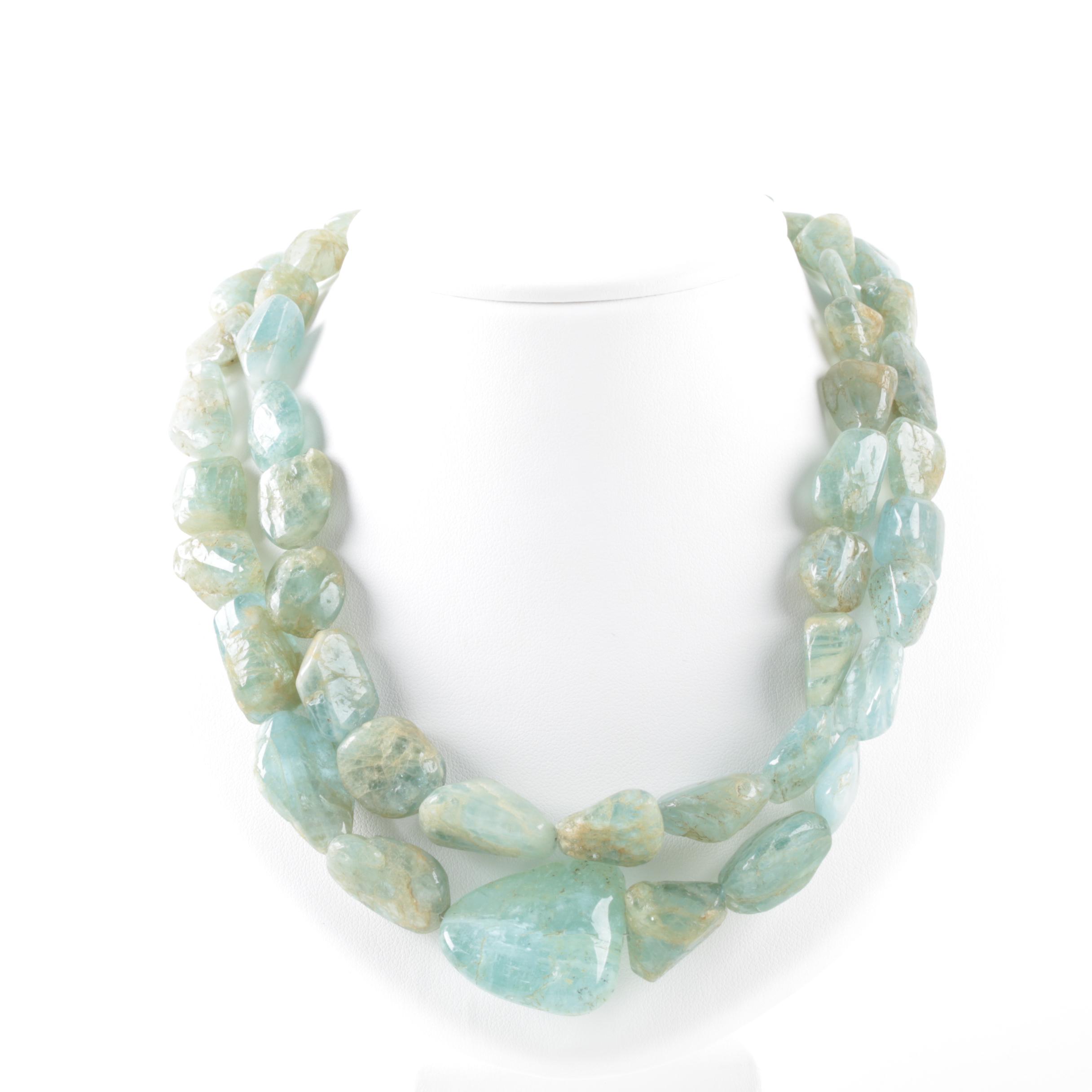 Sterling Silver Aquamarine Necklaces