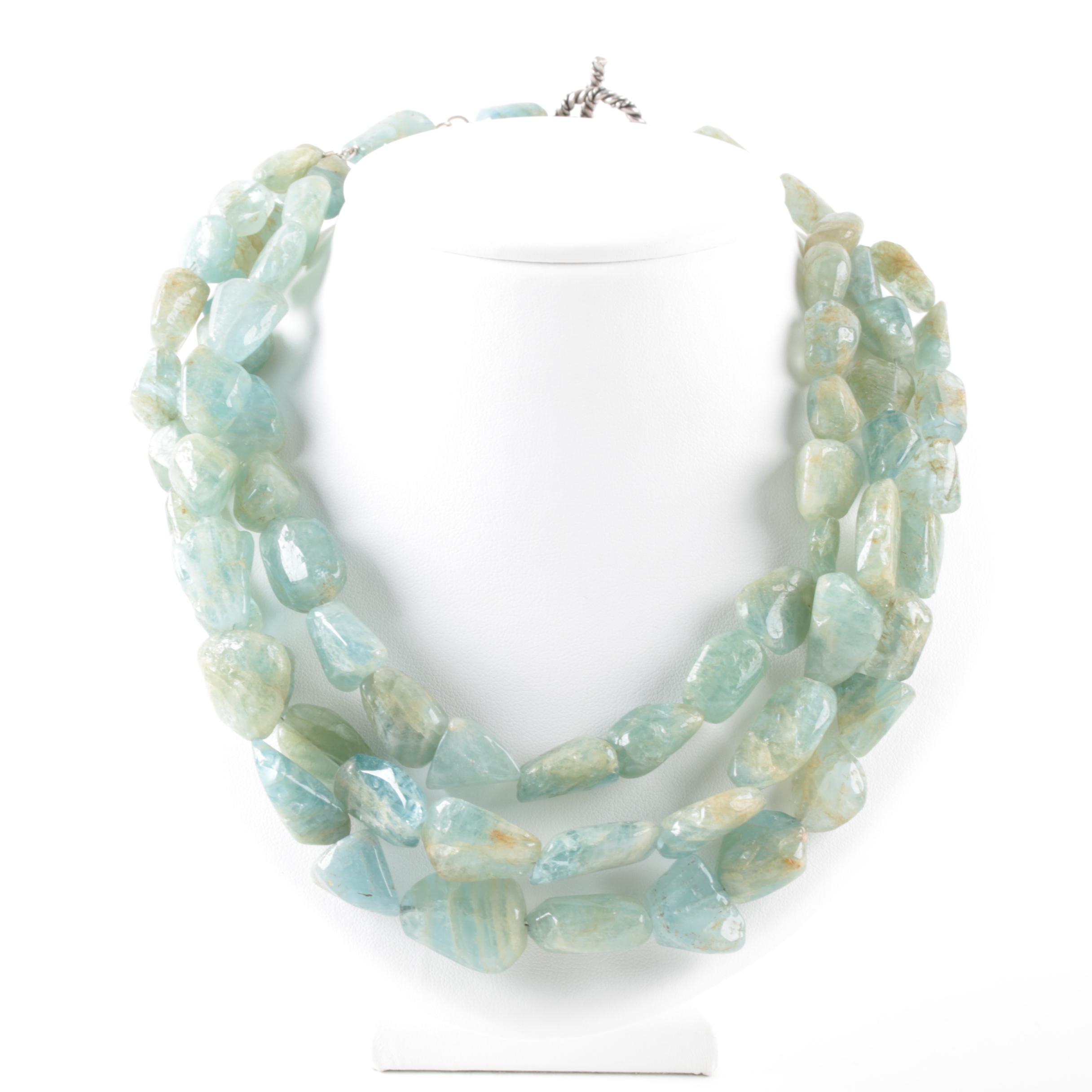 Sterling Silver Aquamarine Necklaces