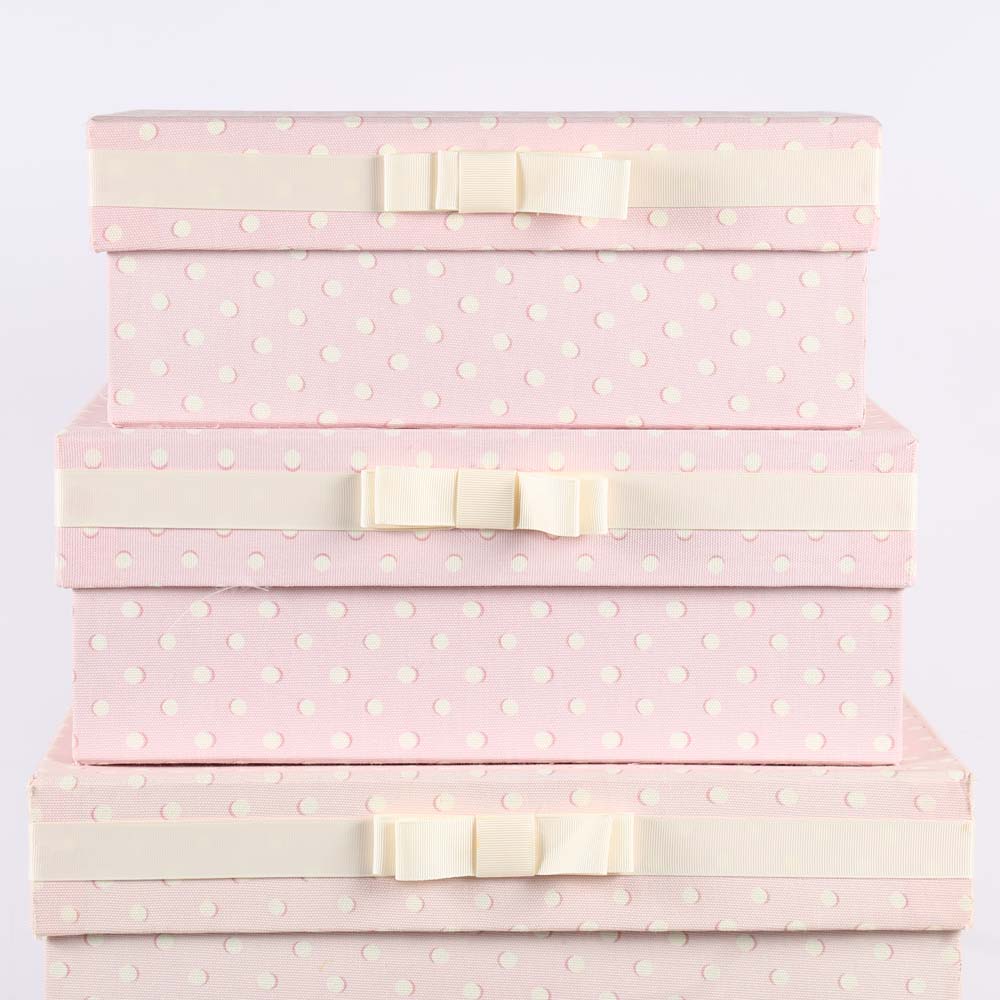 Pink and White Decorative Storage Boxes