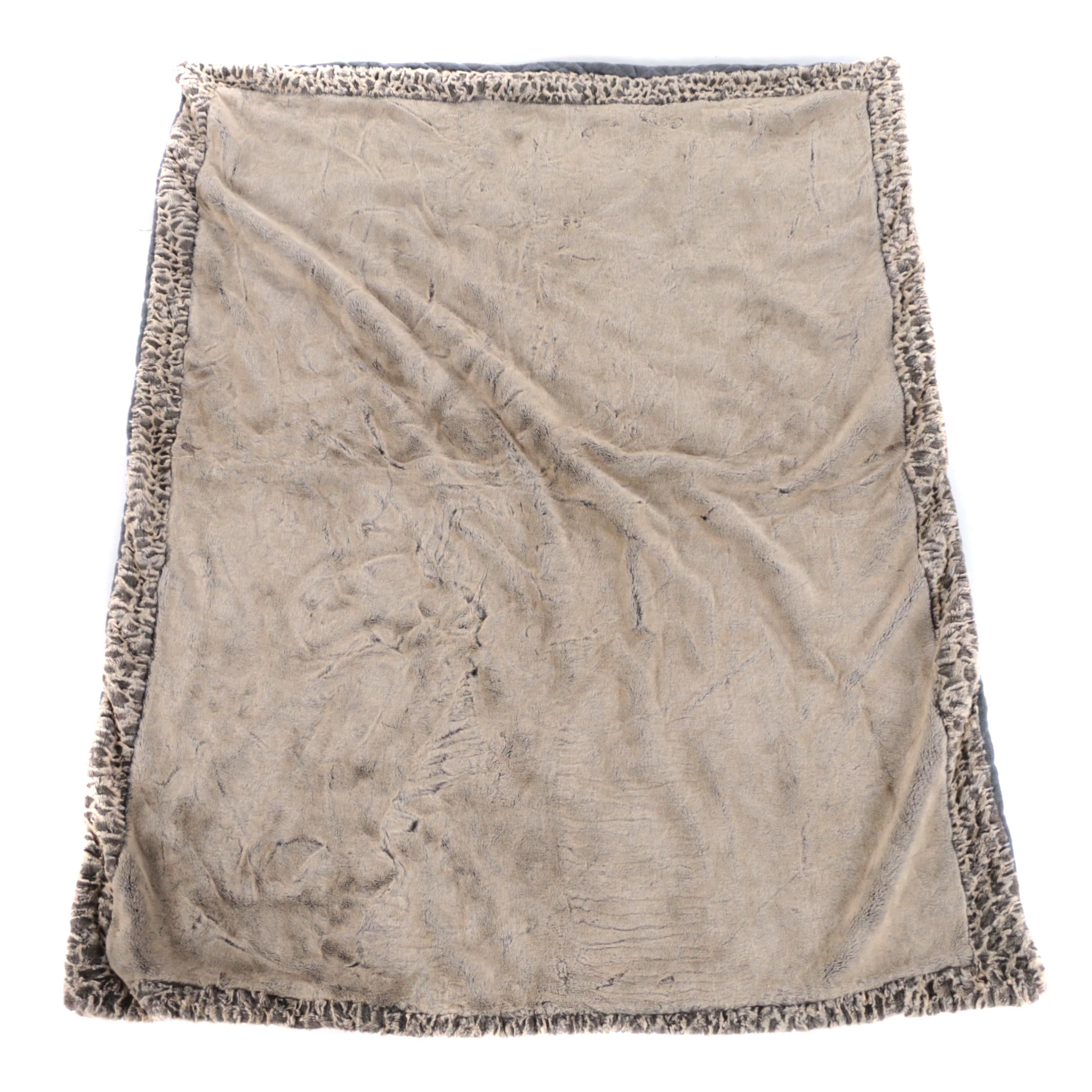 Henry d'Elkin Faux Fur Throw With Cashmere and Wool Lining