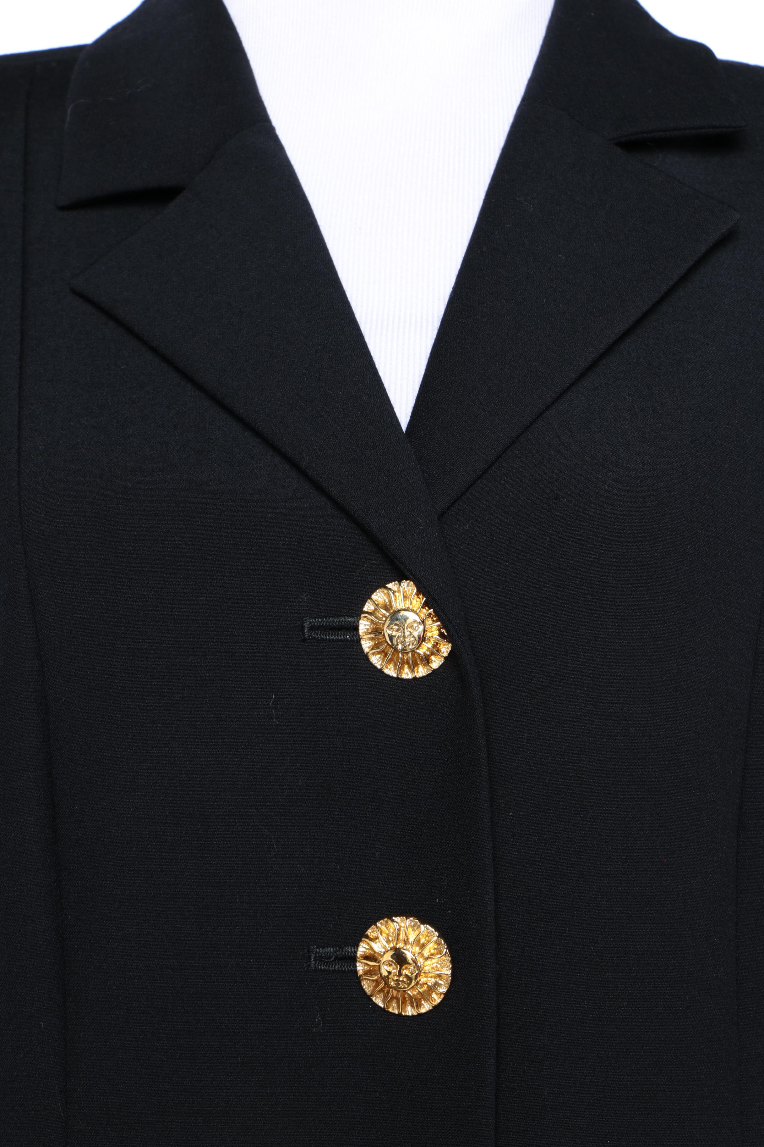 Women's Yves Saint Laurent Variation Black Wool Pantsuit, Made in France