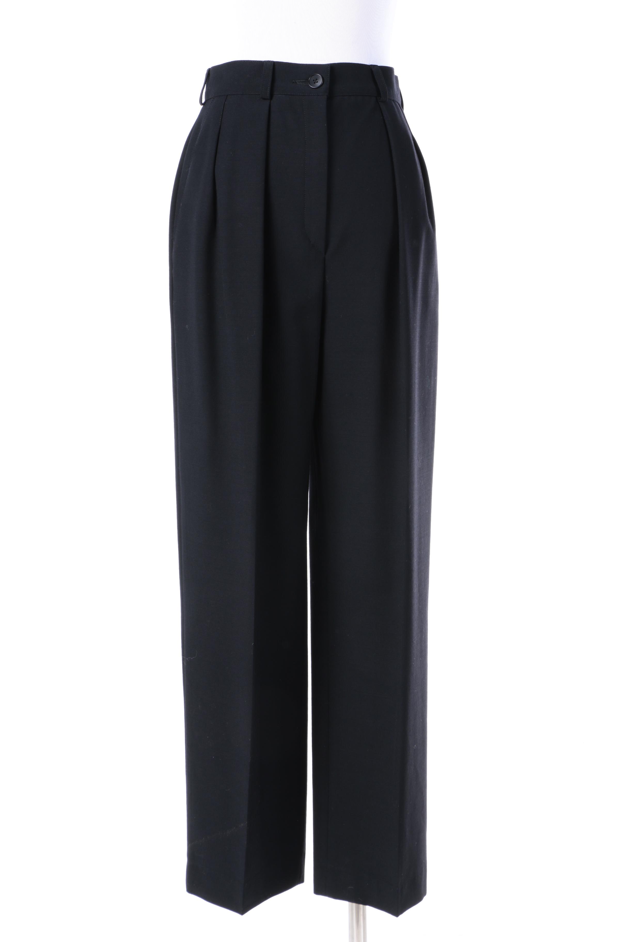 Women's Yves Saint Laurent Variation Black Wool Pantsuit, Made in France