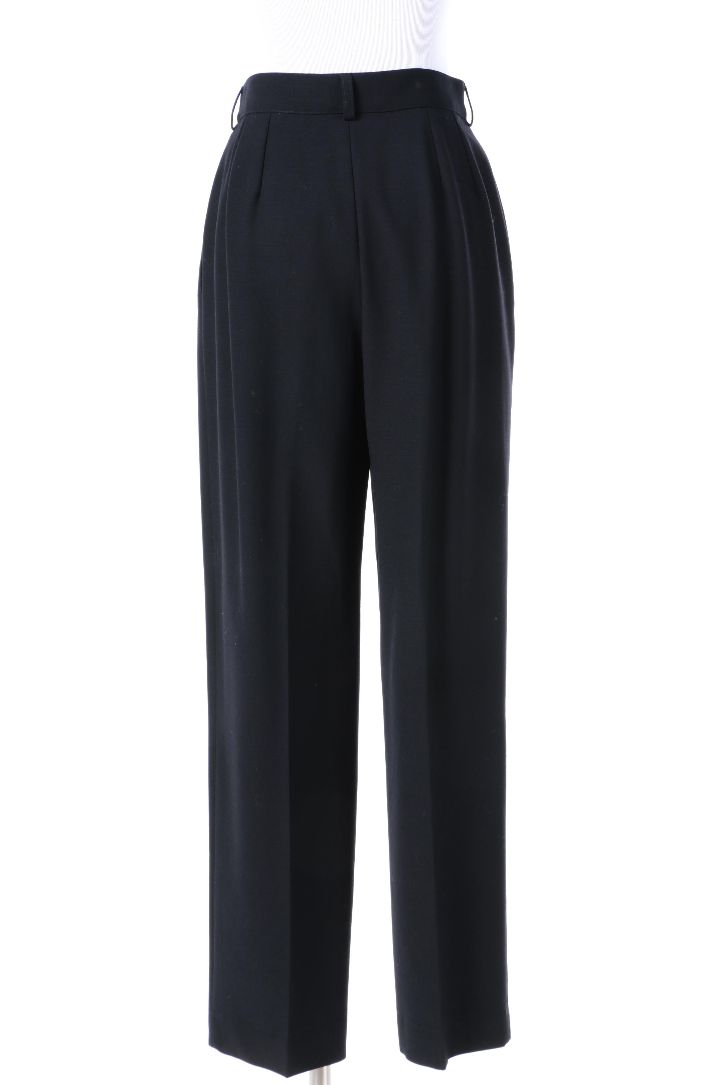 Women's Yves Saint Laurent Variation Black Wool Pantsuit, Made in France