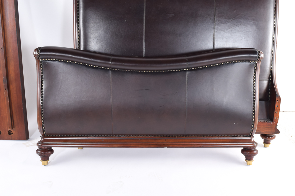 Faux Leather Queen Size Sleigh Bed by Thomasville