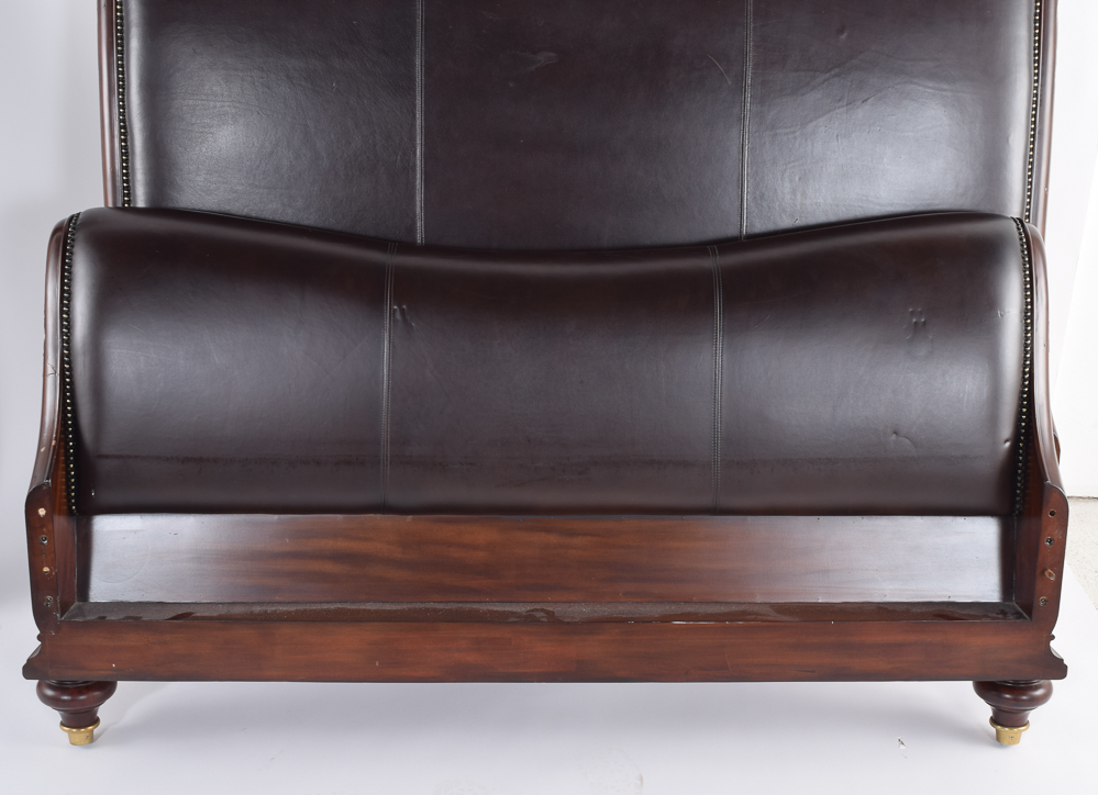 Faux Leather Queen Size Sleigh Bed by Thomasville