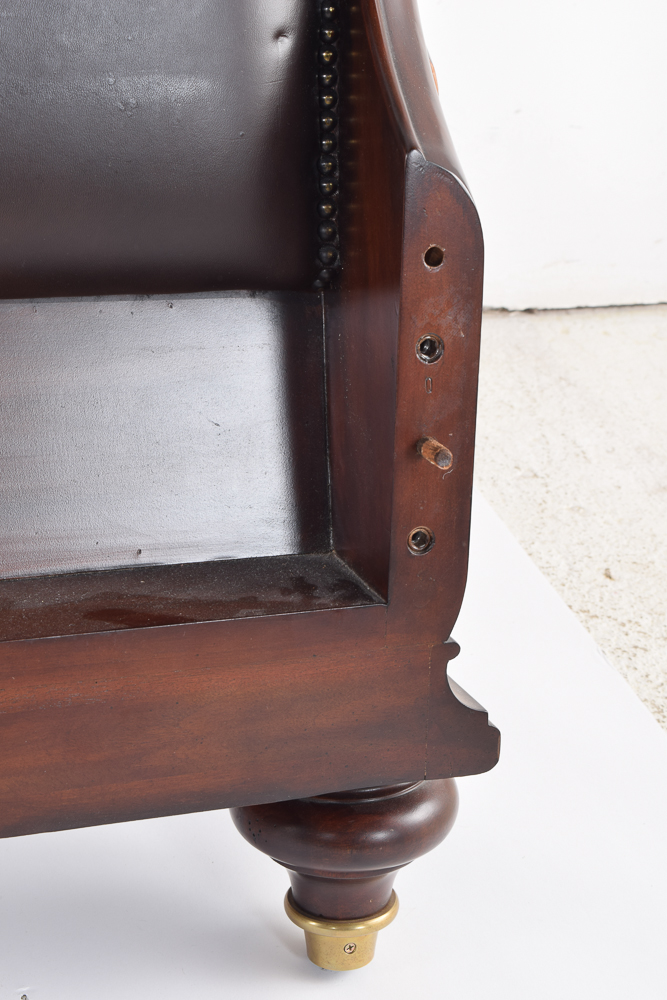 Faux Leather Queen Size Sleigh Bed by Thomasville