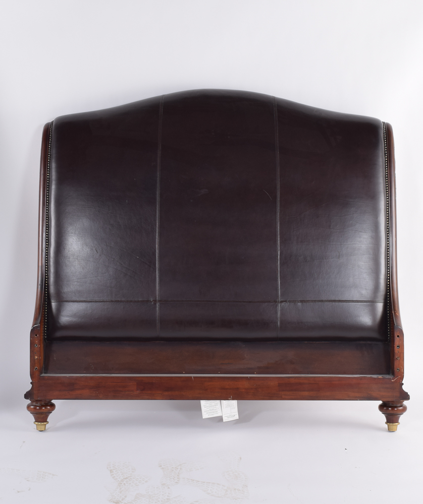 Faux Leather Queen Size Sleigh Bed by Thomasville