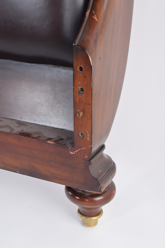 Faux Leather Queen Size Sleigh Bed by Thomasville