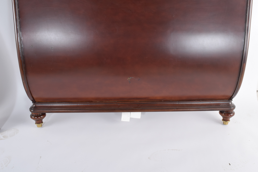 Faux Leather Queen Size Sleigh Bed by Thomasville