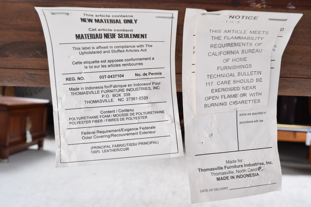 Faux Leather Queen Size Sleigh Bed by Thomasville