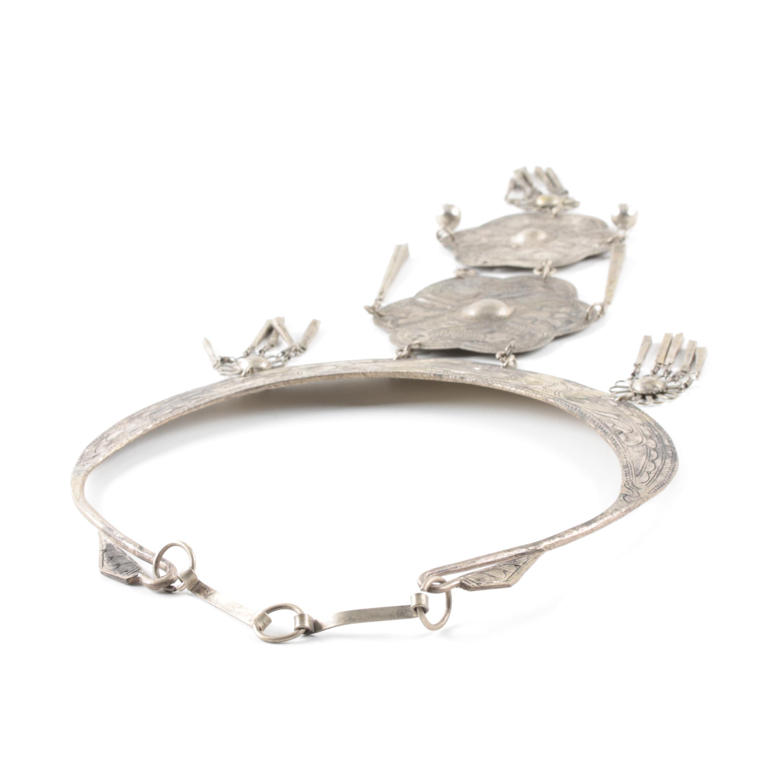 Silver Tone Statement Necklace