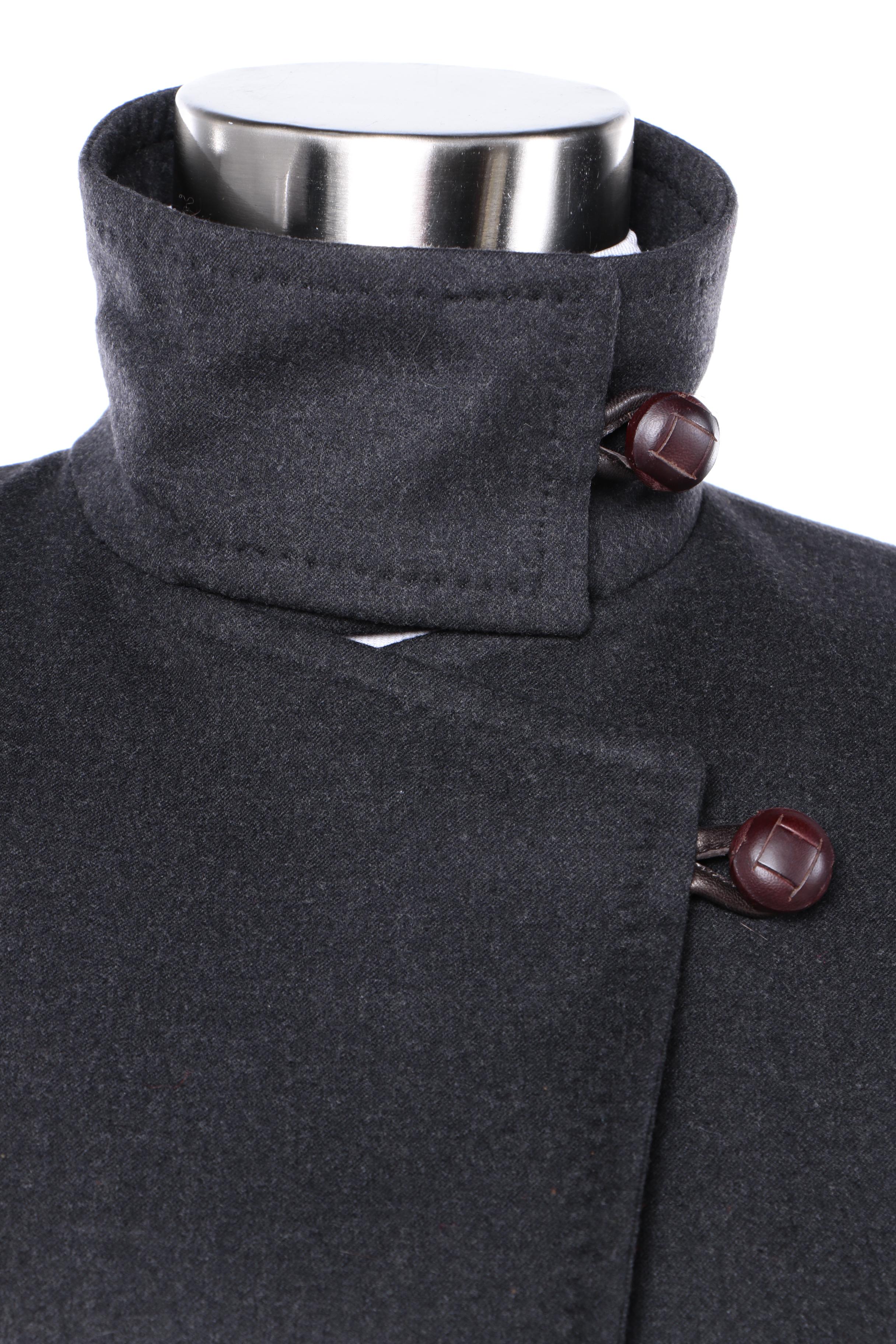 Women's Yves Saint Laurent Wool Blend Jacket with Rabbit Fur Cuffs