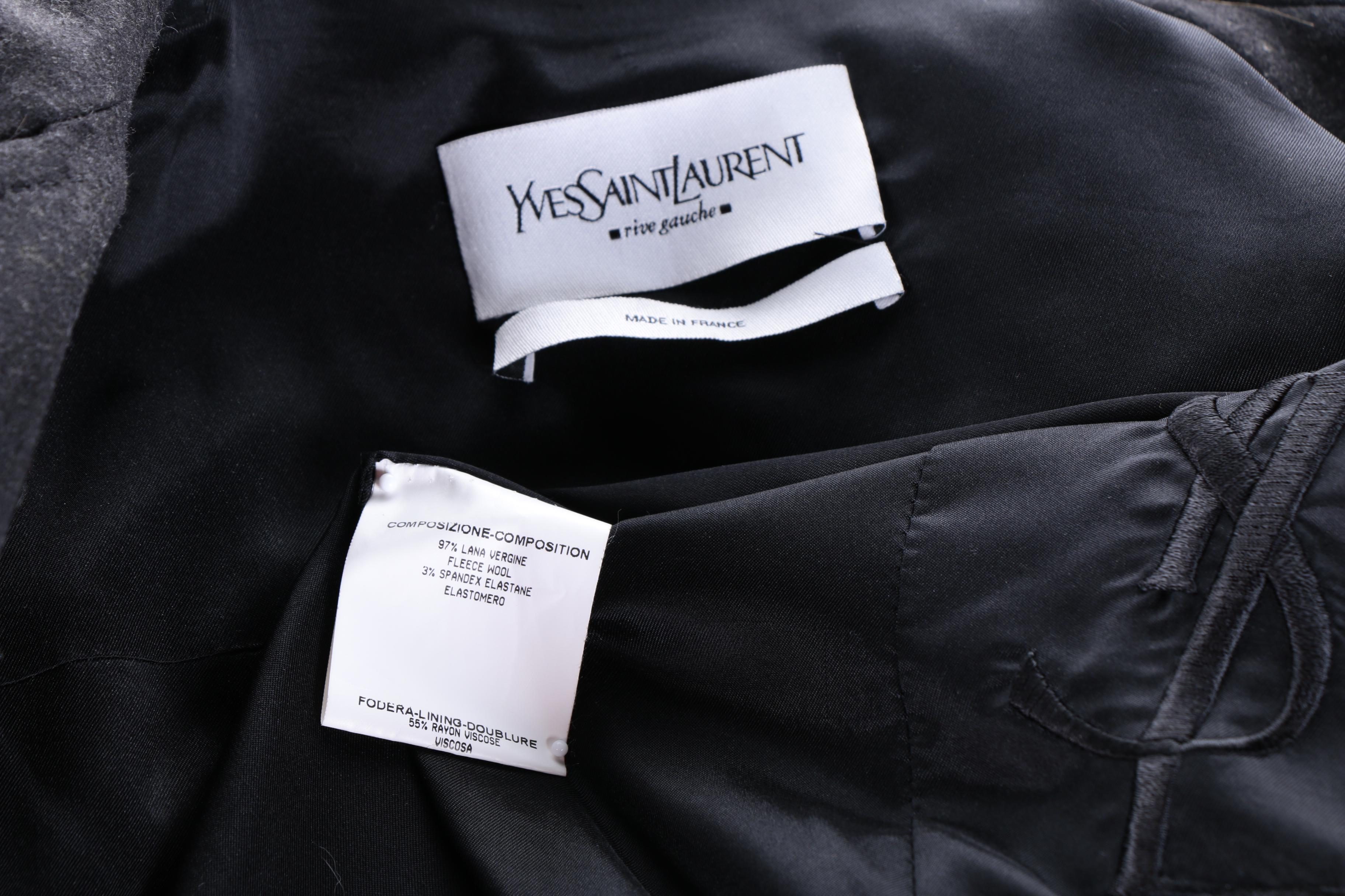 Women's Yves Saint Laurent Wool Blend Jacket with Rabbit Fur Cuffs