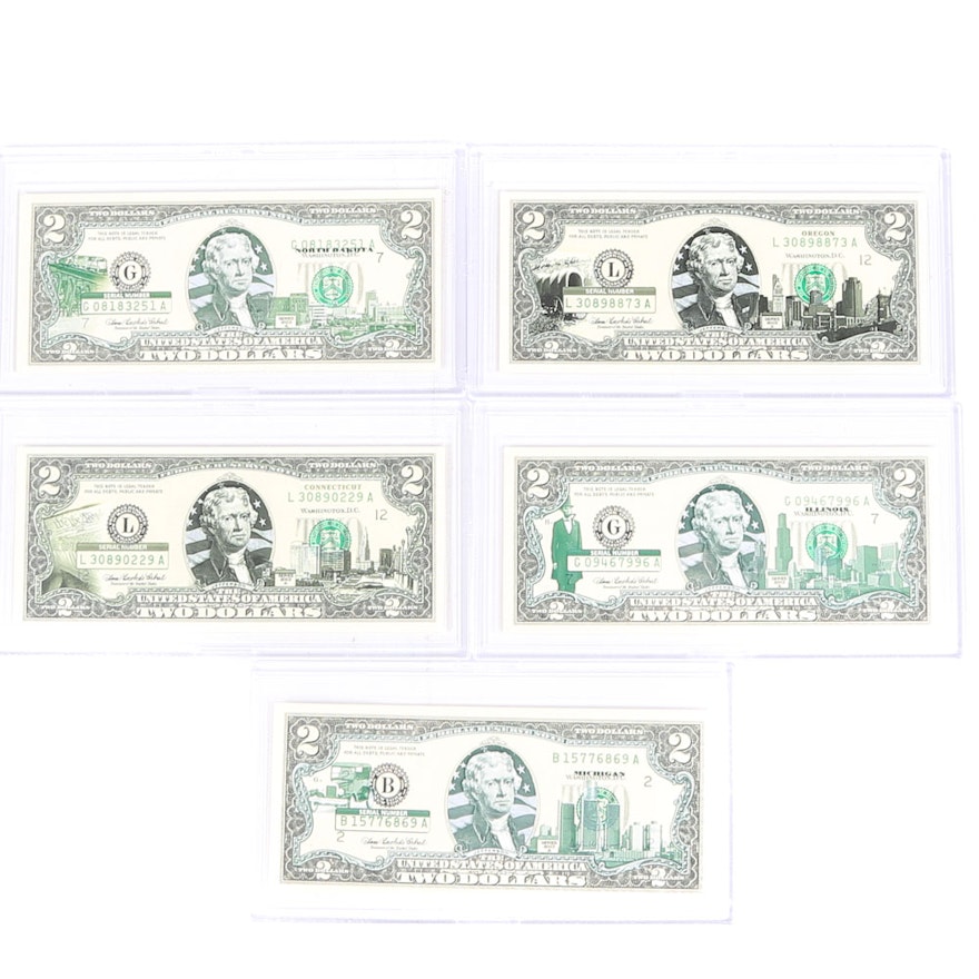 Series 2003 A Uncirculated Two Dollar Federal Reserve Notes