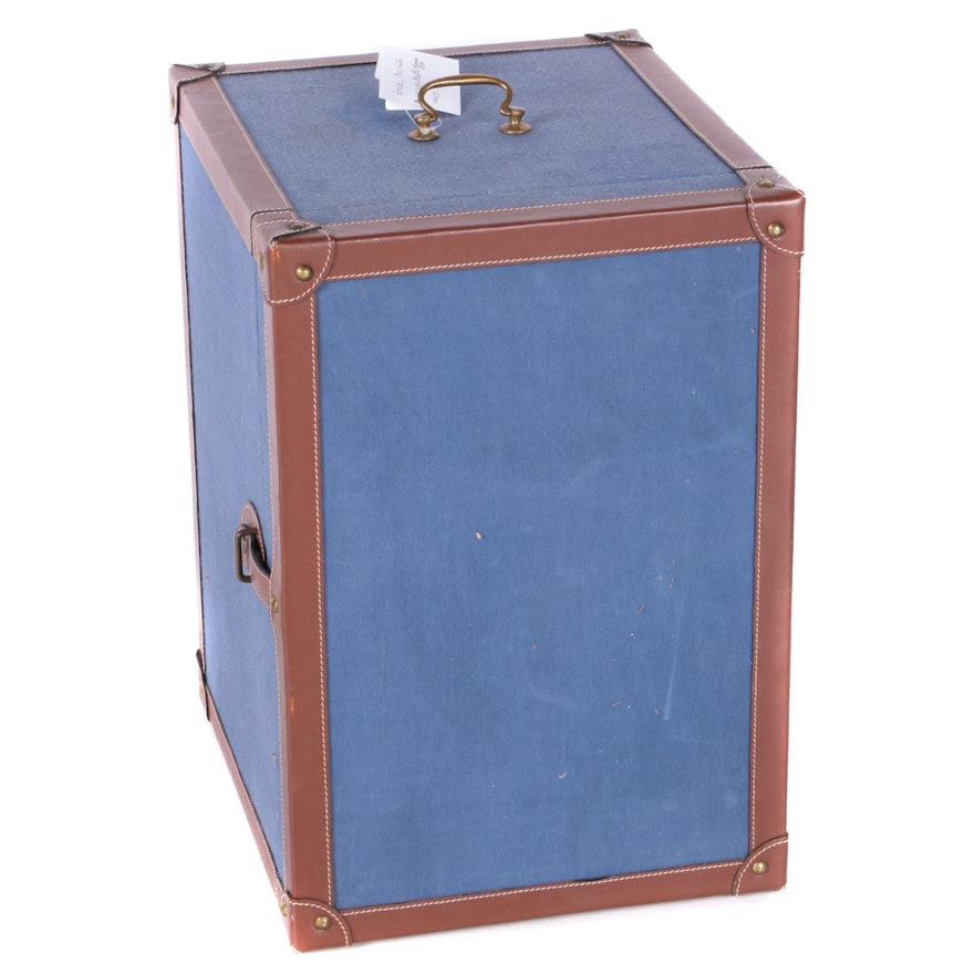 Leather Trimmed Canvas Accessory Chest